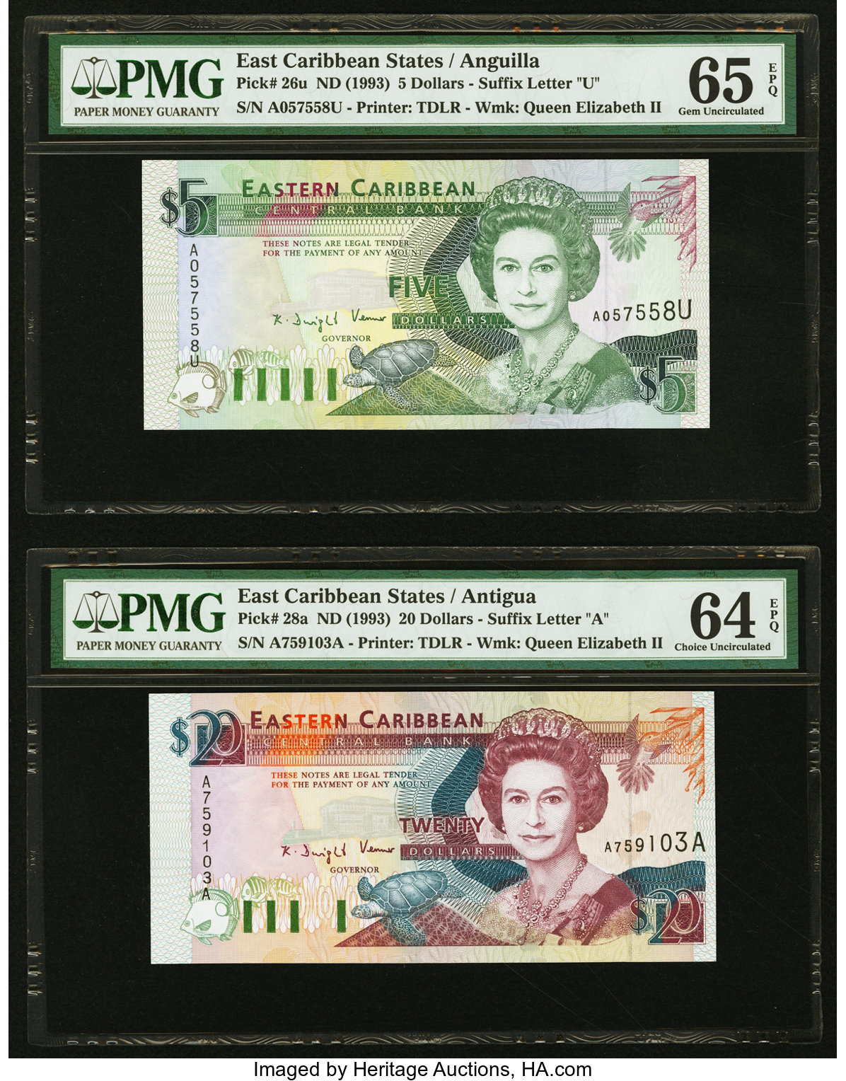 image for: East Caribbean States  5 dollars (B210u)