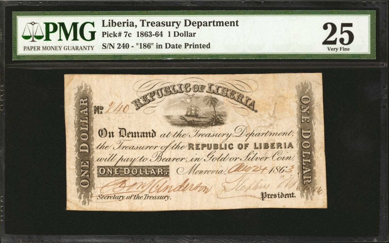 image for: Liberia  1 dollar(B102a)