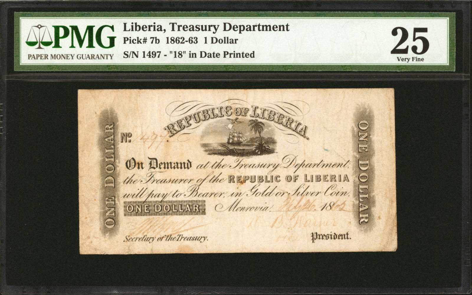 image for: Liberia  1 dollar(B102a)