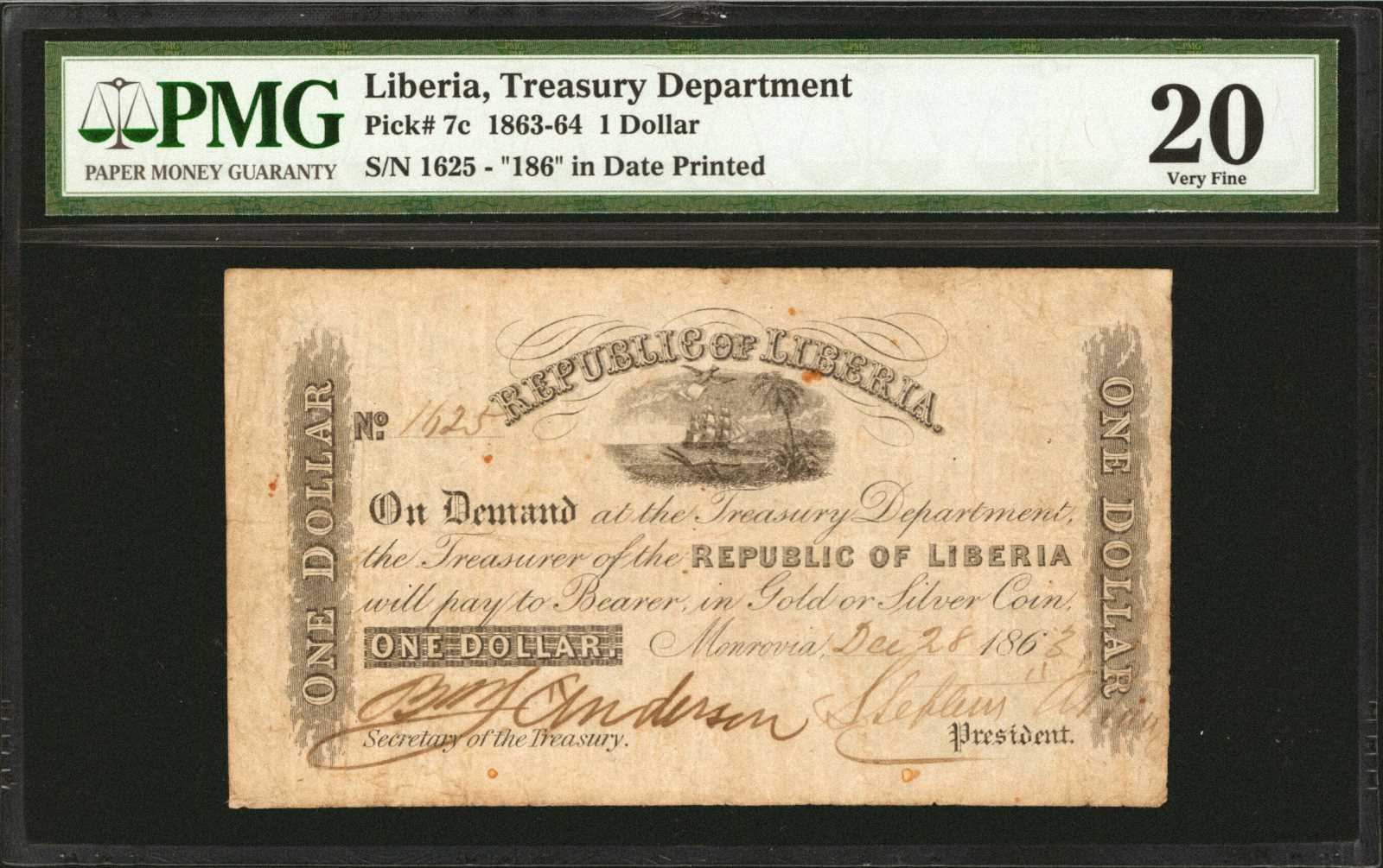 image for: Liberia  1 dollar(B102b)