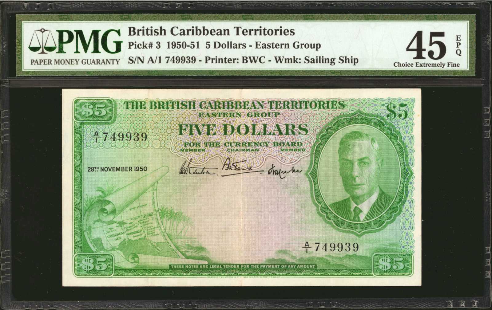 image for: British Caribbean Territories  5 dollars(B103b)