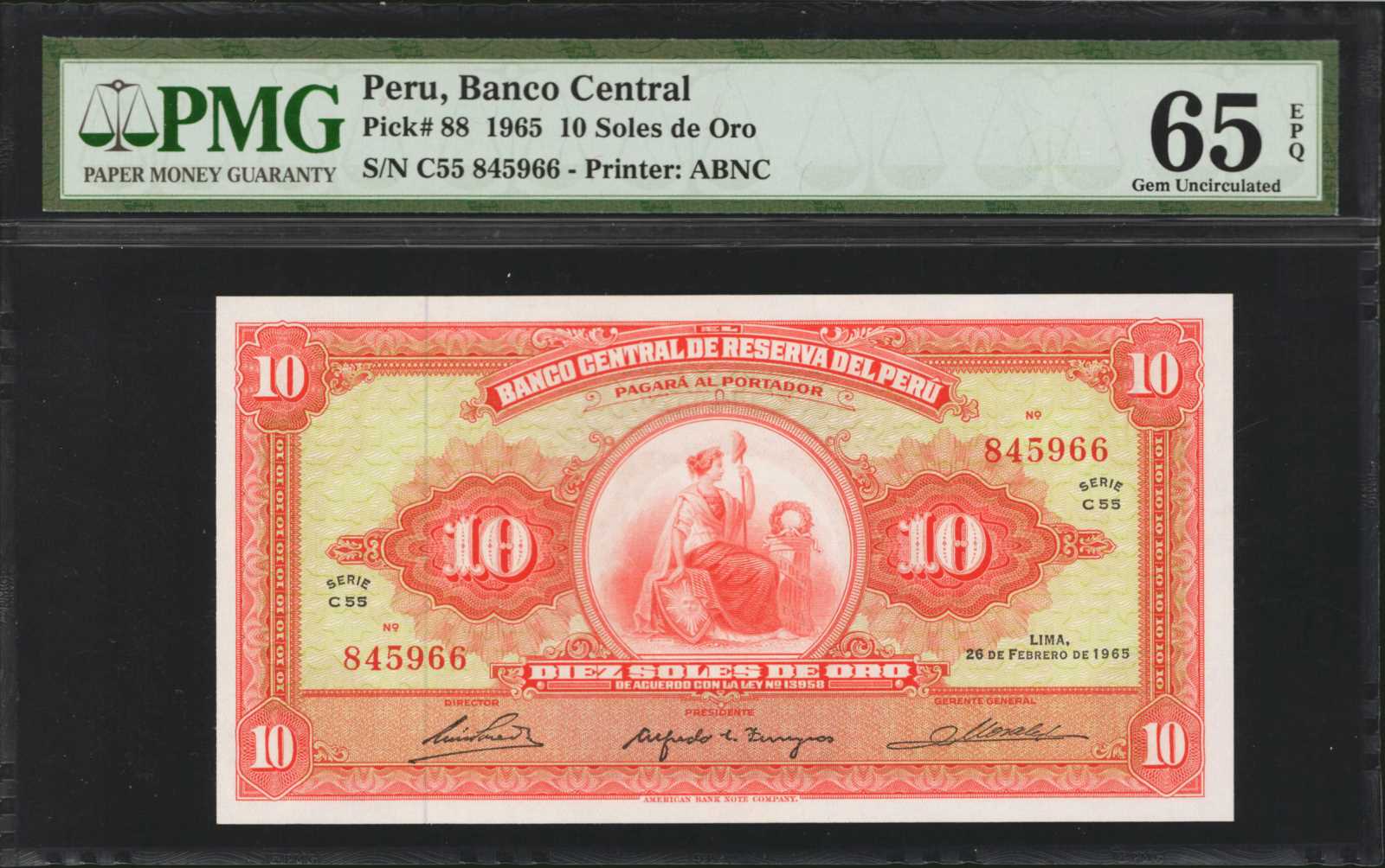 image for: Peru  10 soles de oro(B424a)