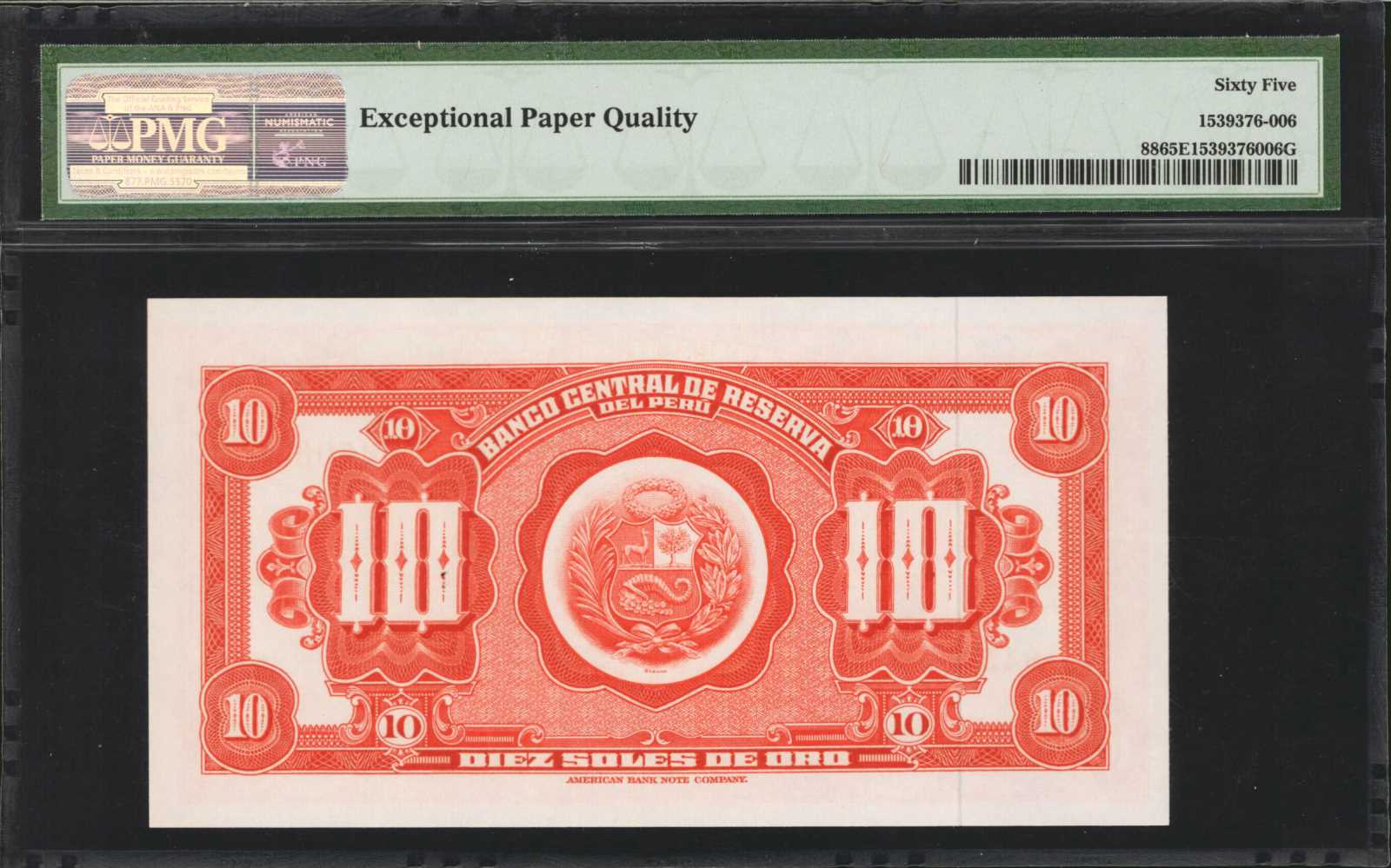 image for: Peru  10 soles de oro(B424a)