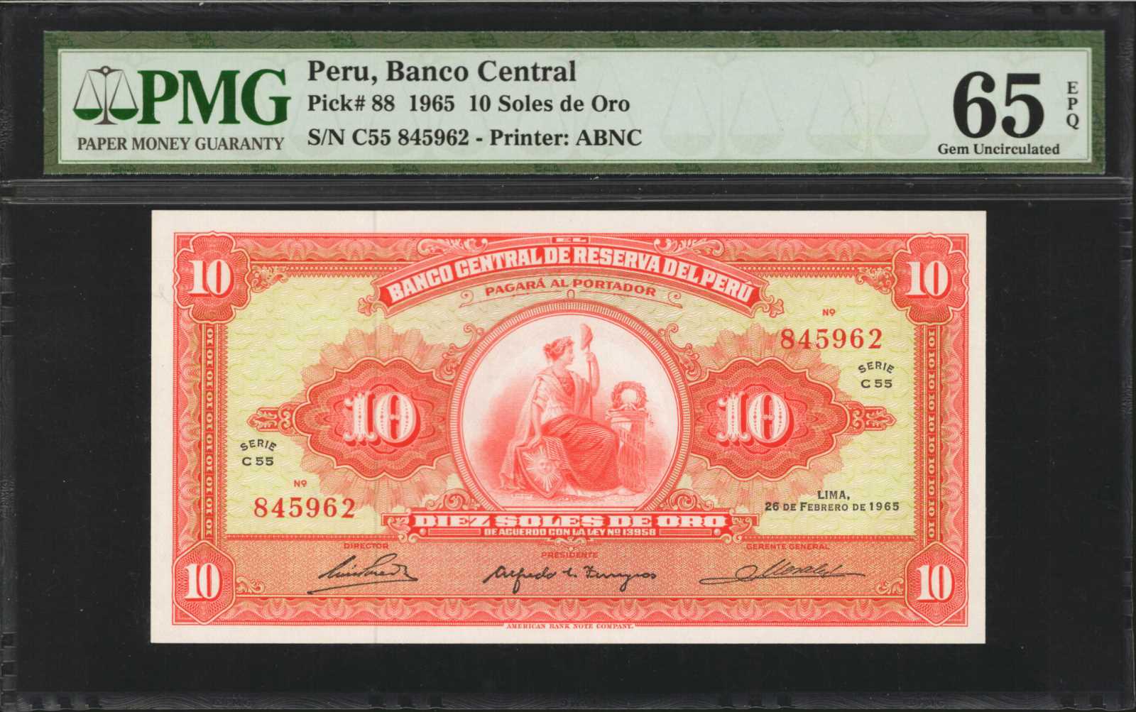 image for: Peru  10 soles de oro(B424a)