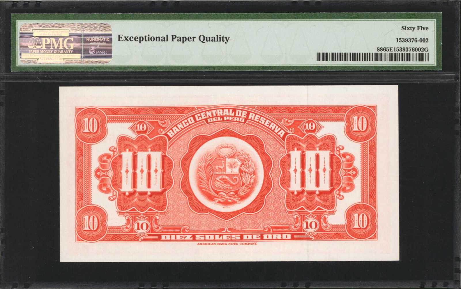 image for: Peru  10 soles de oro(B424a)