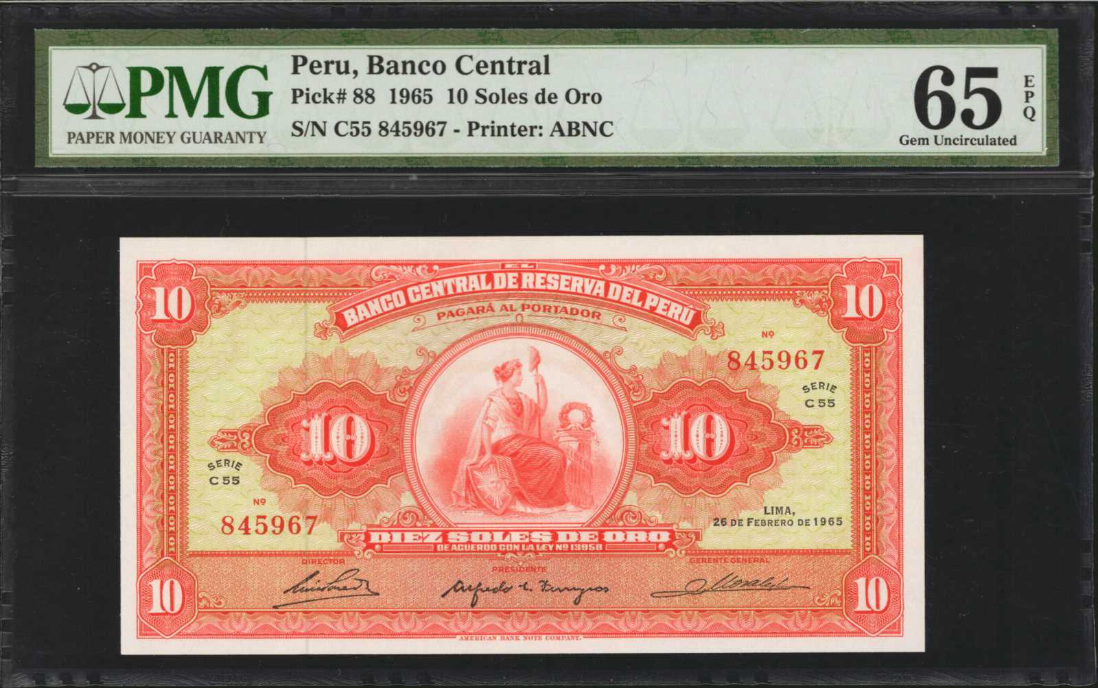 image for: Peru  10 soles de oro(B424a)