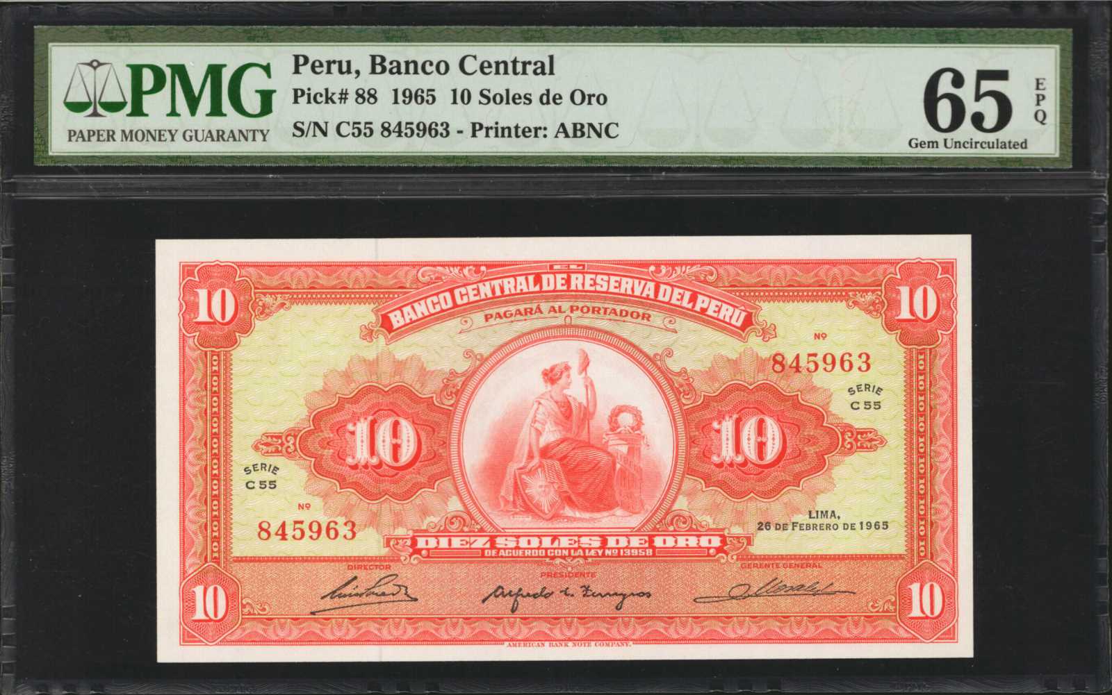 image for: Peru  10 soles de oro(B424a)
