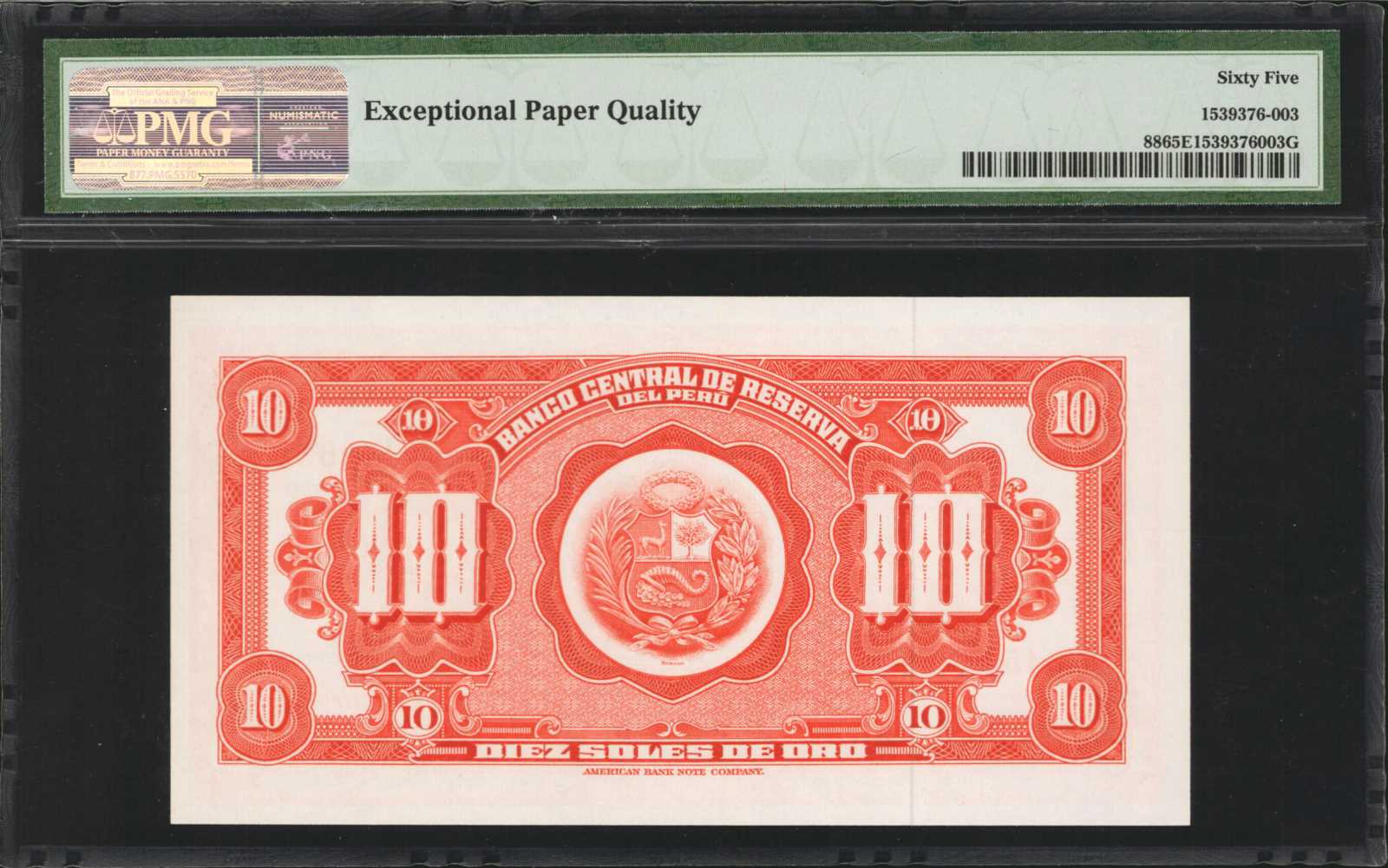 image for: Peru  10 soles de oro(B424a)