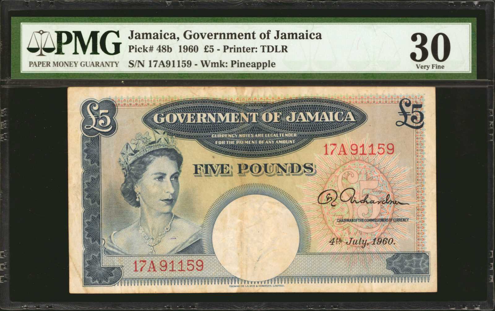 image for: Jamaica  5 pounds (B116a)