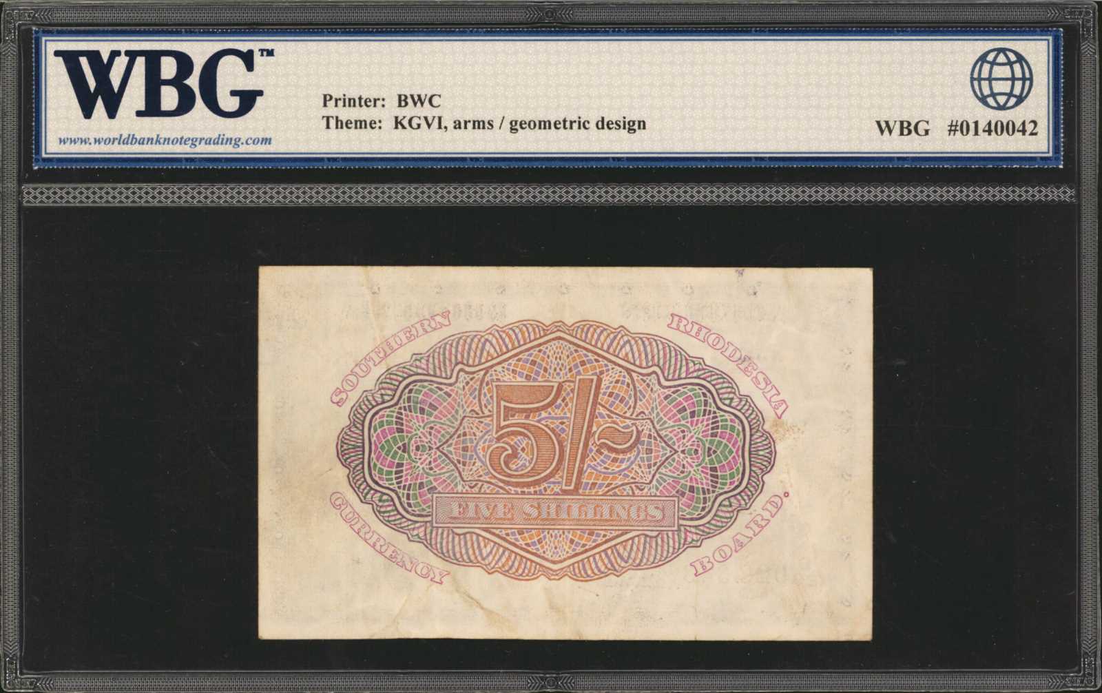 image for: Southern Rhodesia  5 shillings (B102a5)