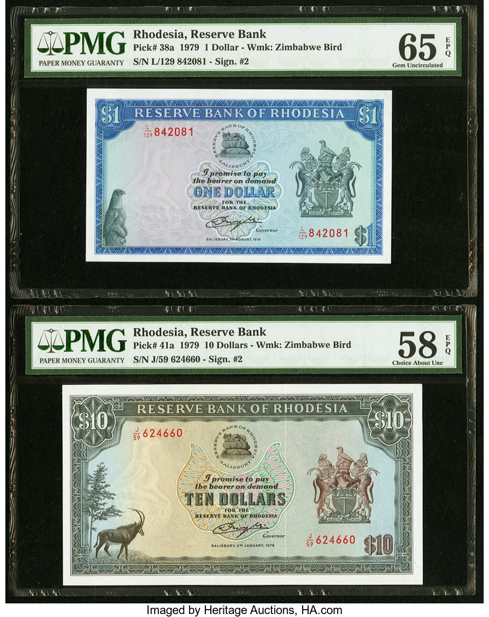 image for: Rhodesia  1 dollar(B107o)