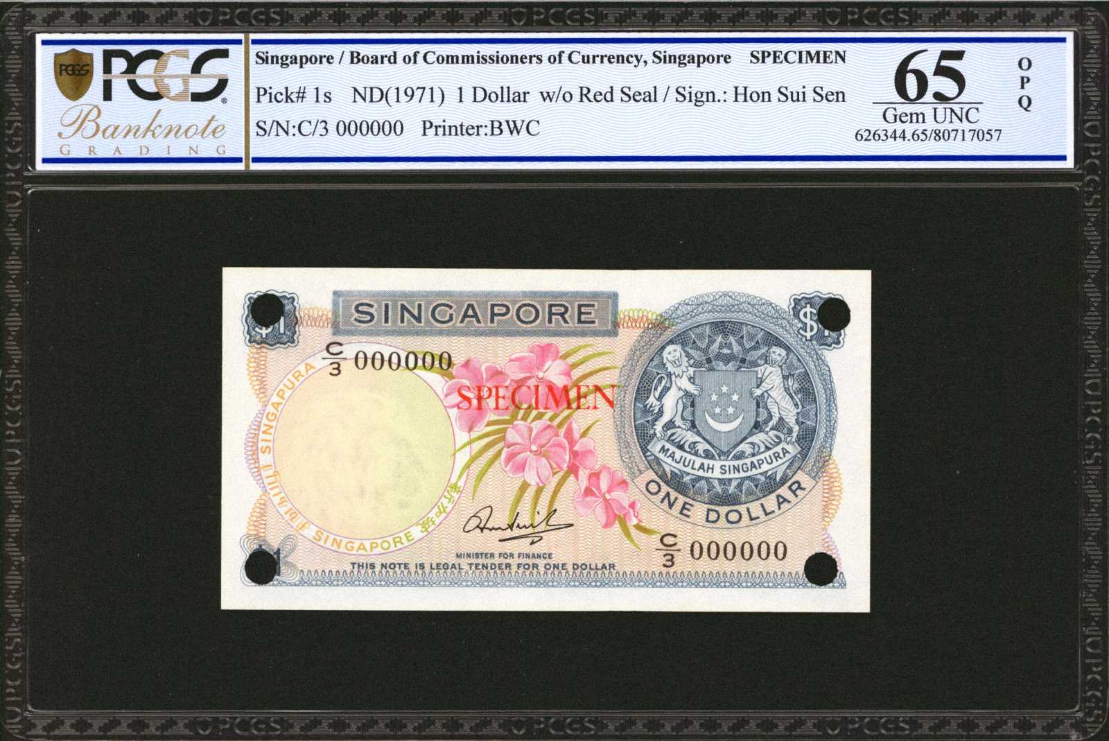 image for: Singapore  1 dollar (B101t)