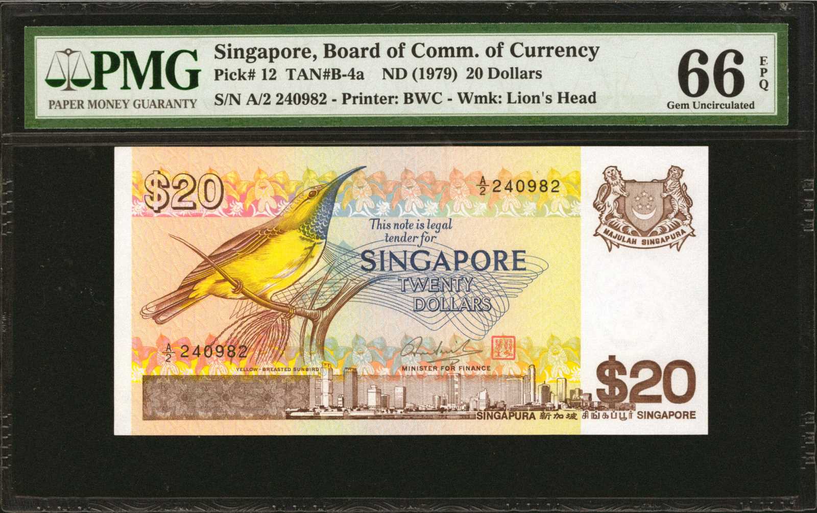 image for: Singapore  20 dollars (B113as)