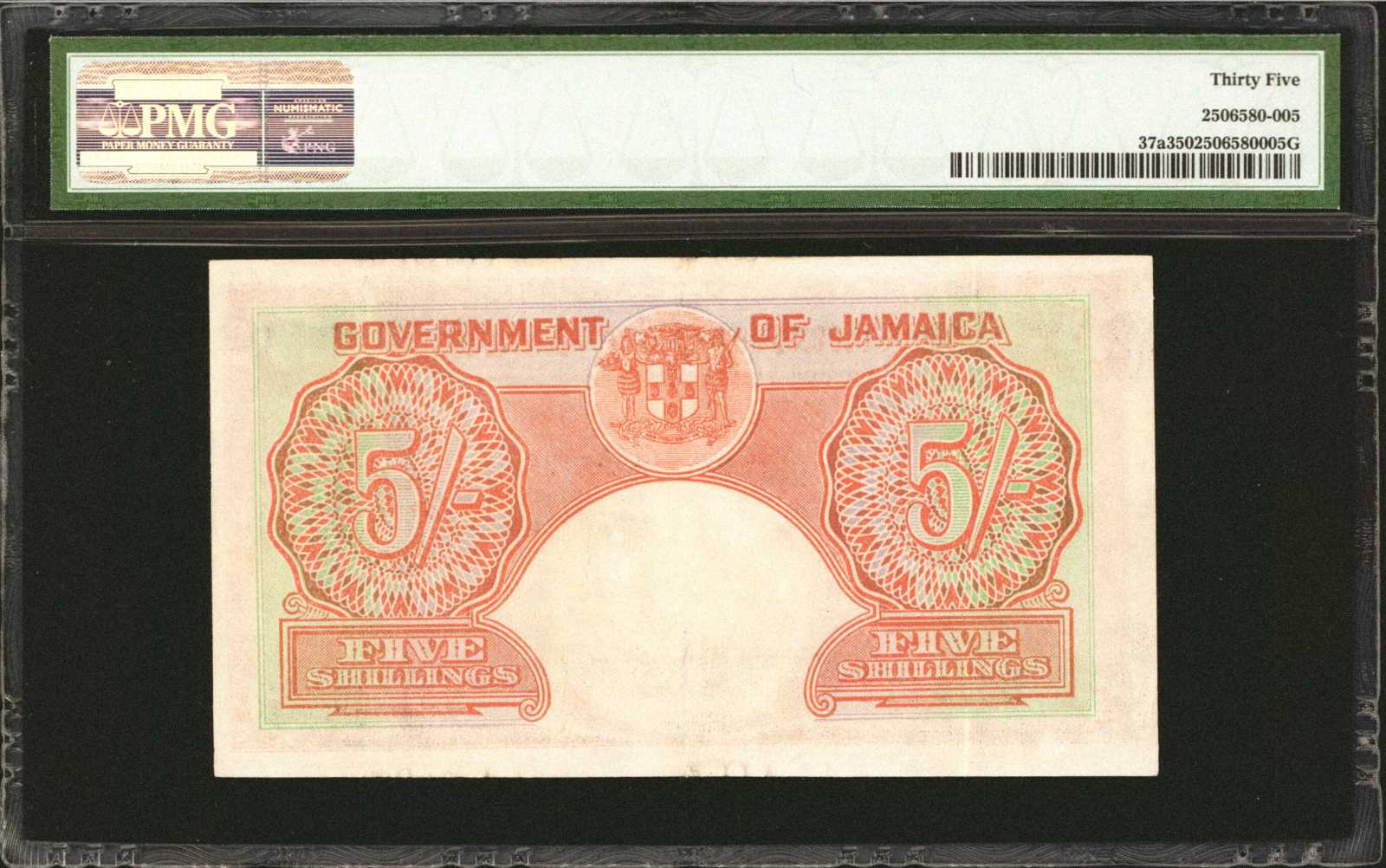 image for: Jamaica  5 shillings (B106a)