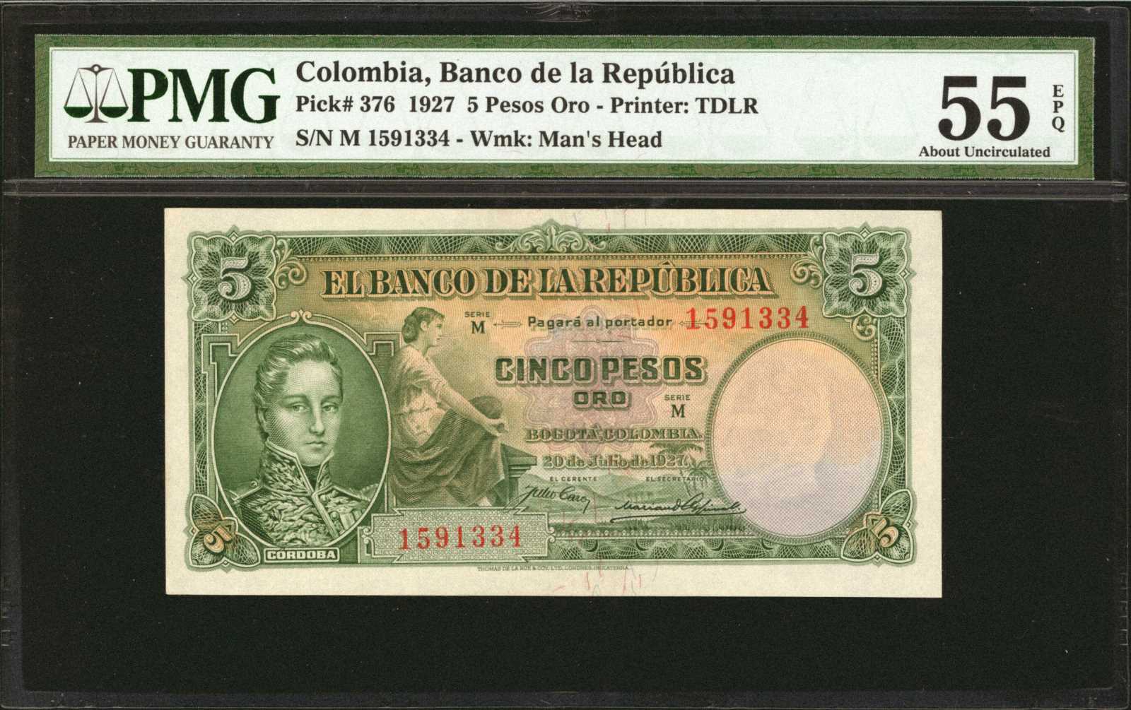 image for: Colombia  5 pesos oro(B918ap)