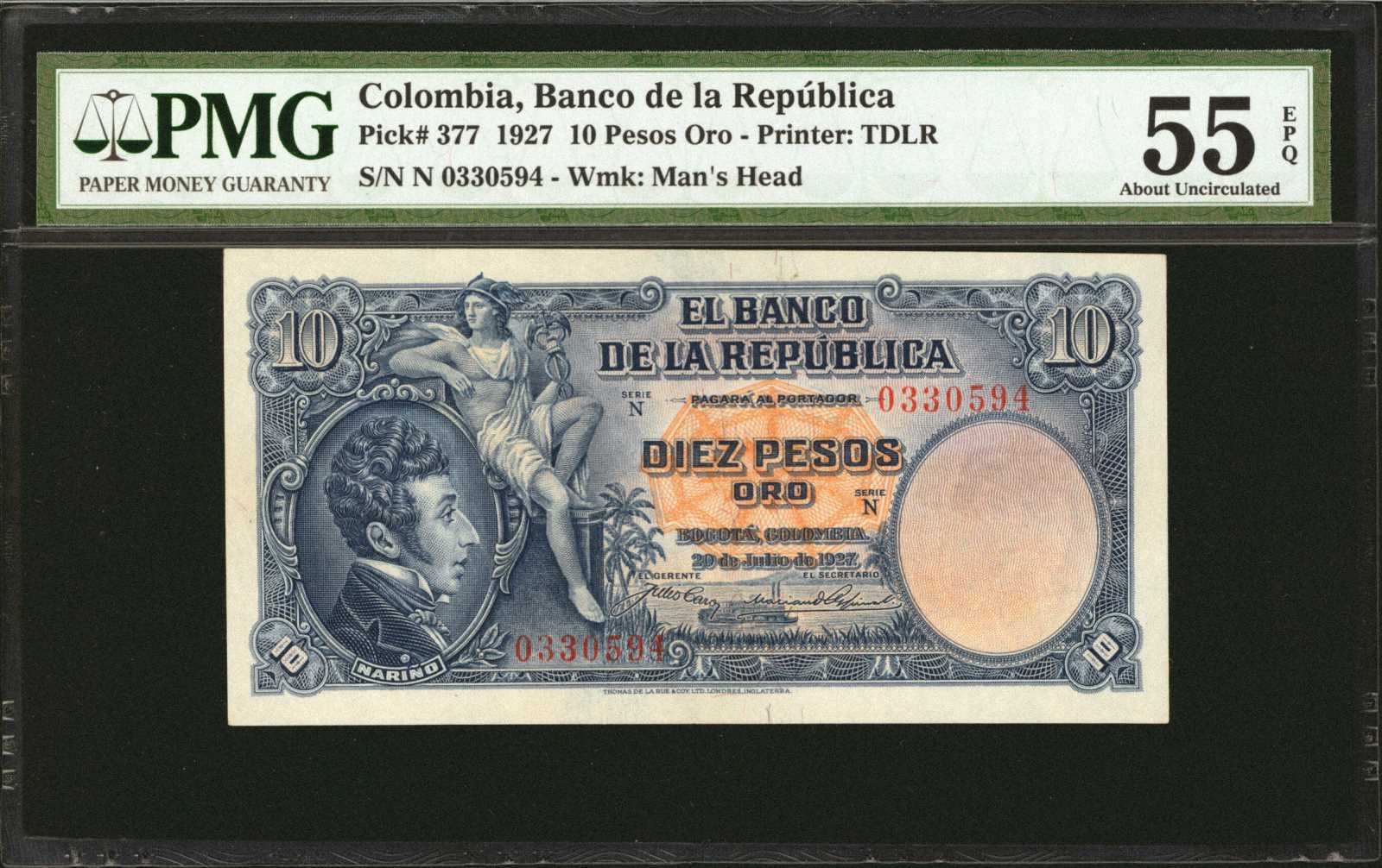 image for: Colombia  10 pesos oro(B919as1)
