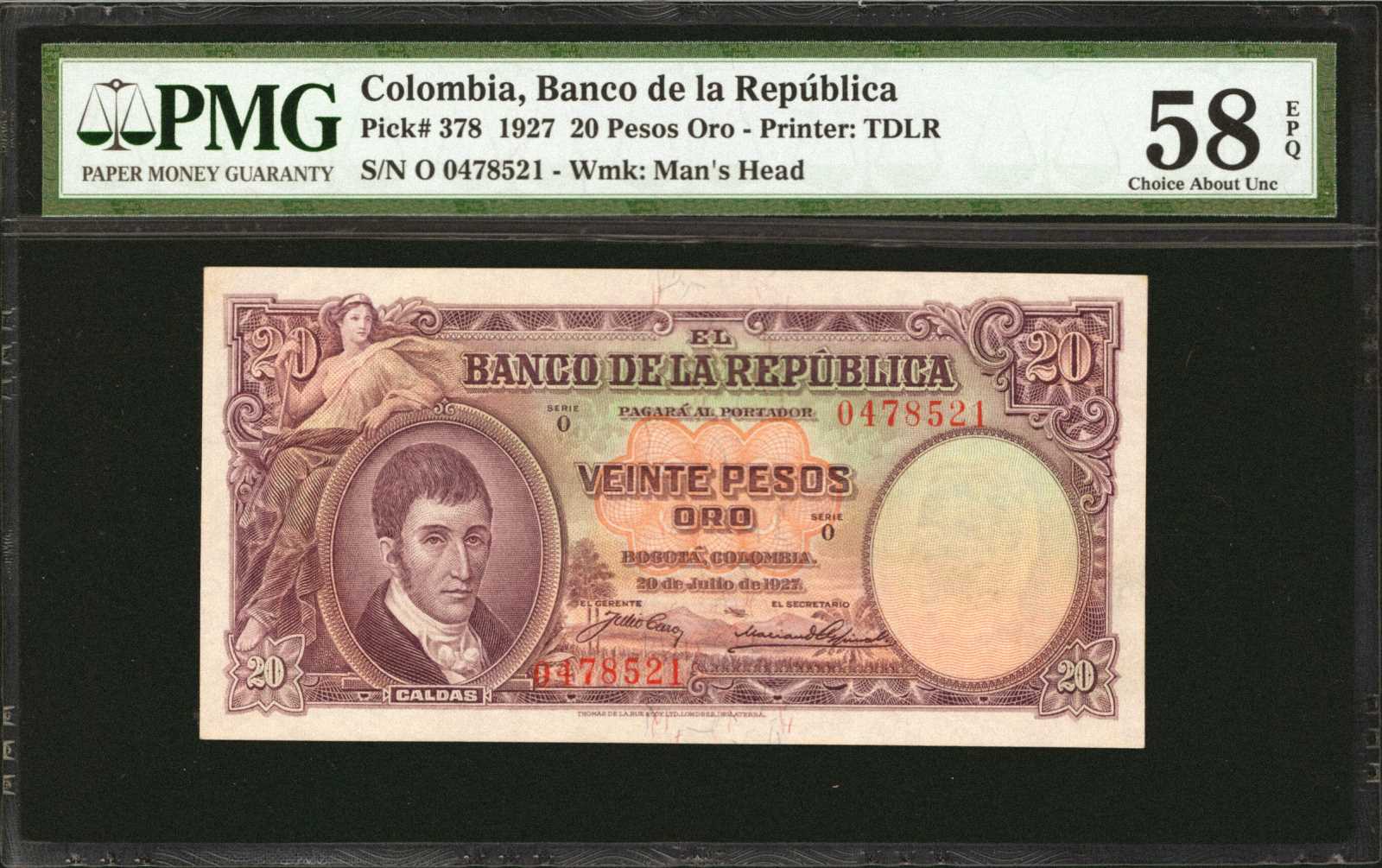 image for: Colombia  20 pesos oro(B920as3)