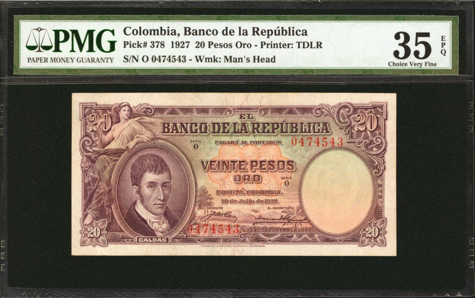 image for: Colombia  20 pesos oro(B920ap)