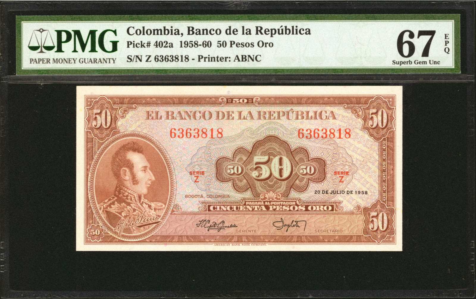 image for: Colombia  50 pesos oro(B943b)