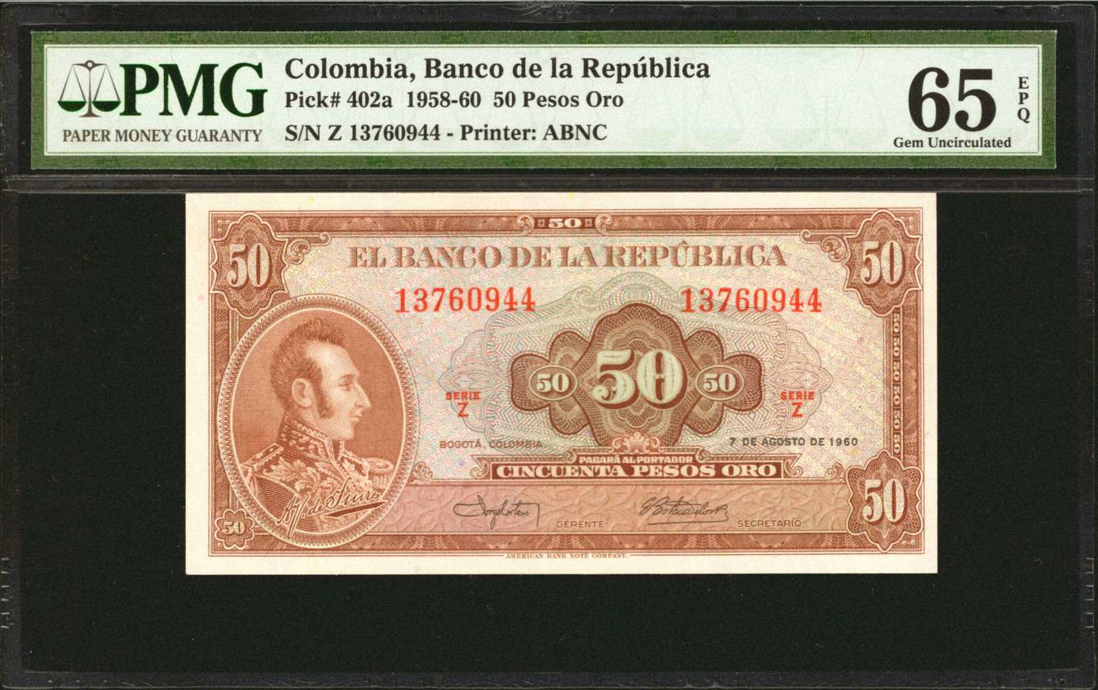 image for: Colombia  50 pesos oro(B943cs)