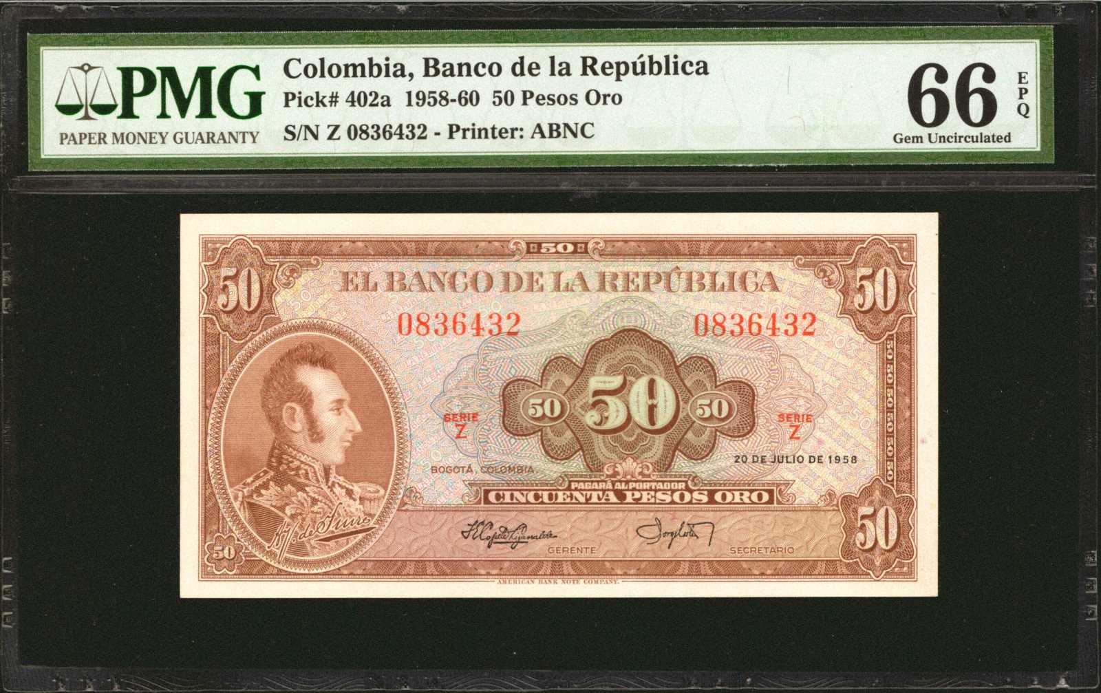 image for: Colombia  50 pesos oro(B943a)