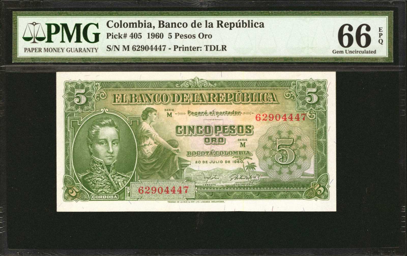 image for: Colombia  5 pesos oro(B940as1)