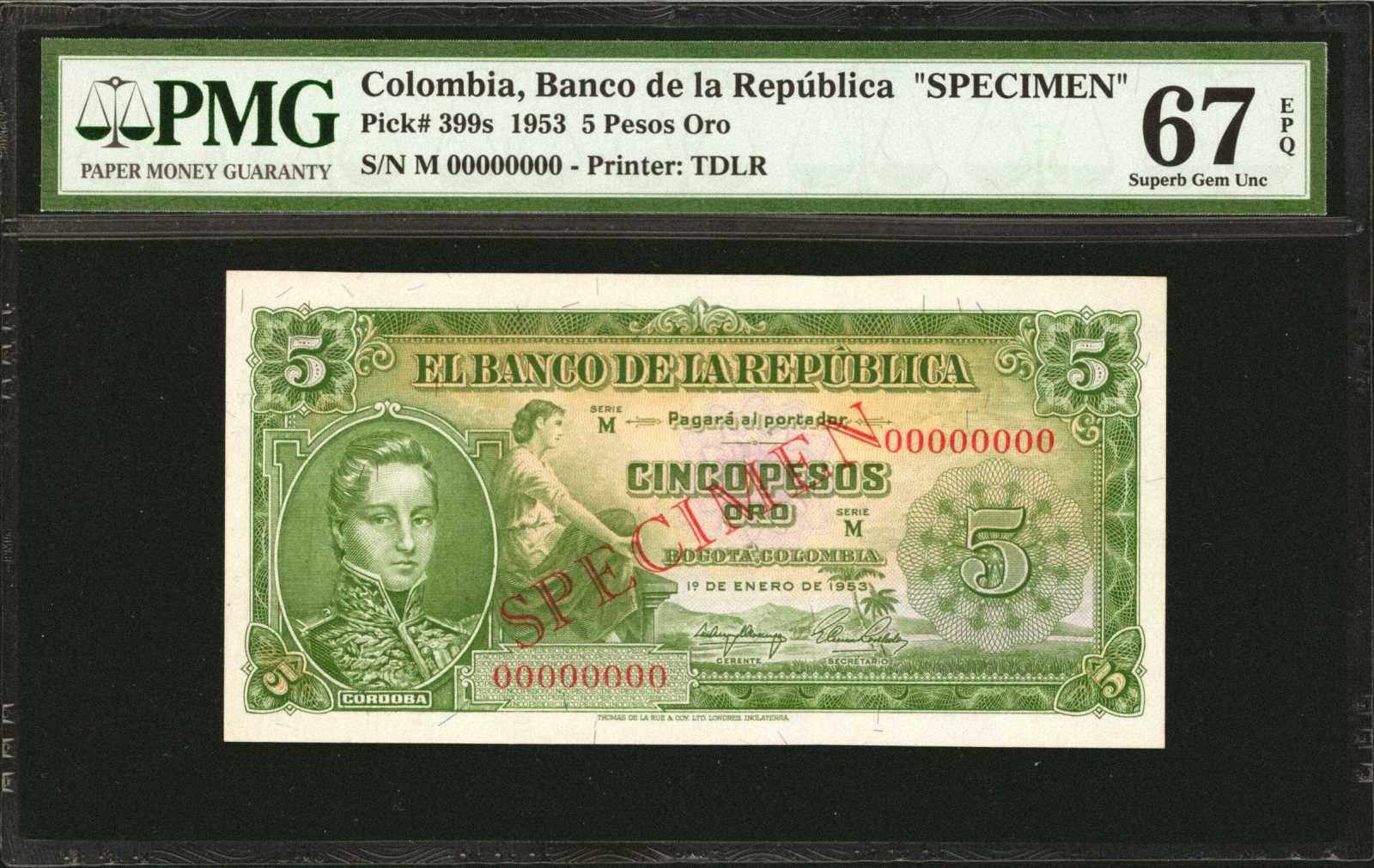 image for: Colombia  5 pesos oro(B939as3)