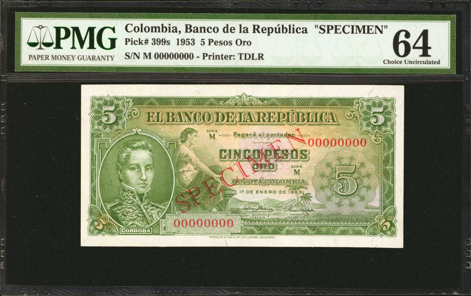 image for: Colombia  5 pesos oro(B940a)
