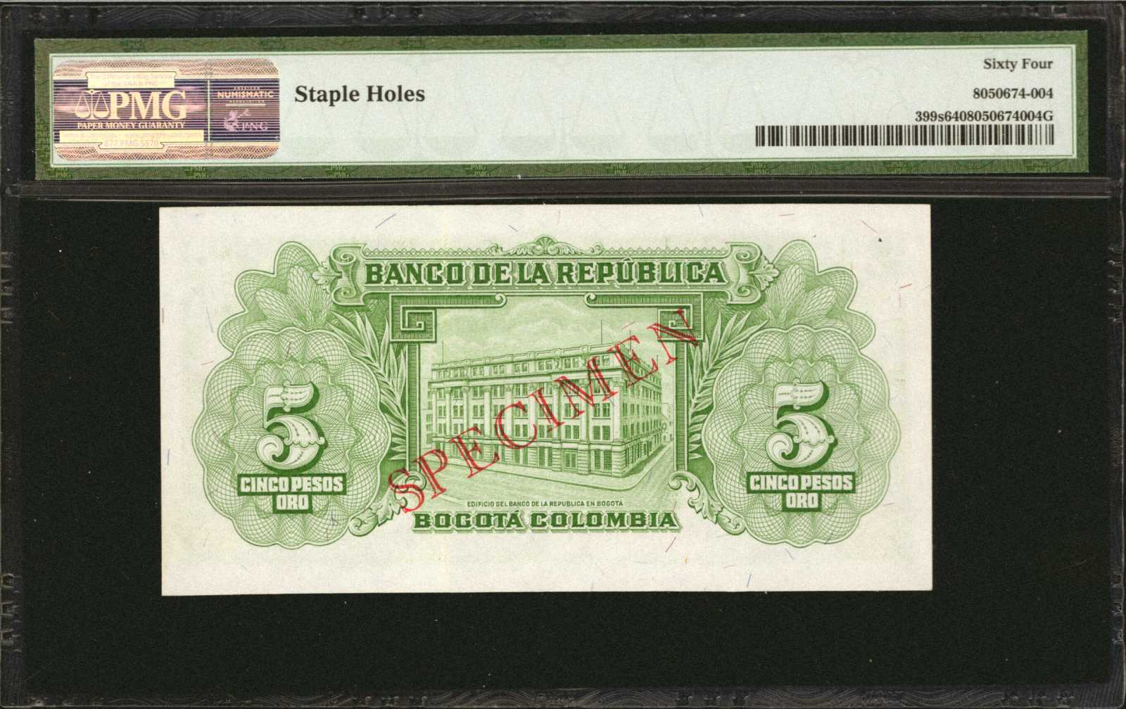 image for: Colombia  5 pesos oro(B940ap)