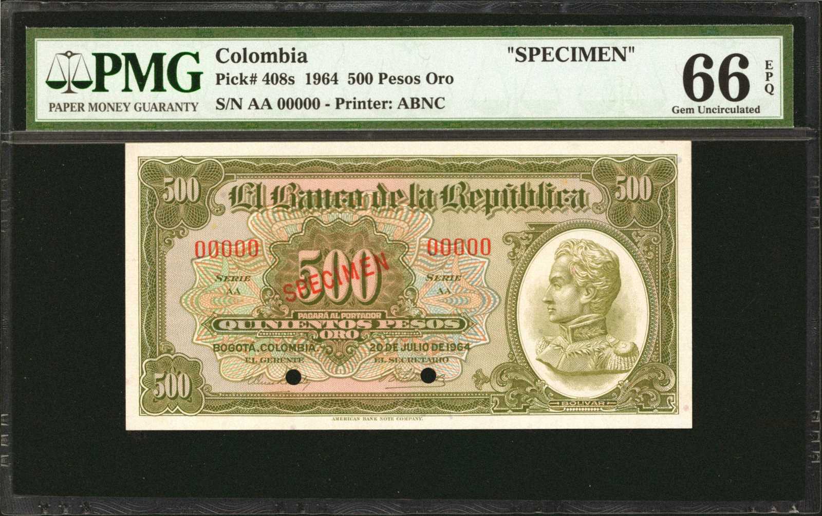 image for: Colombia  500 pesos oro(B945bs)