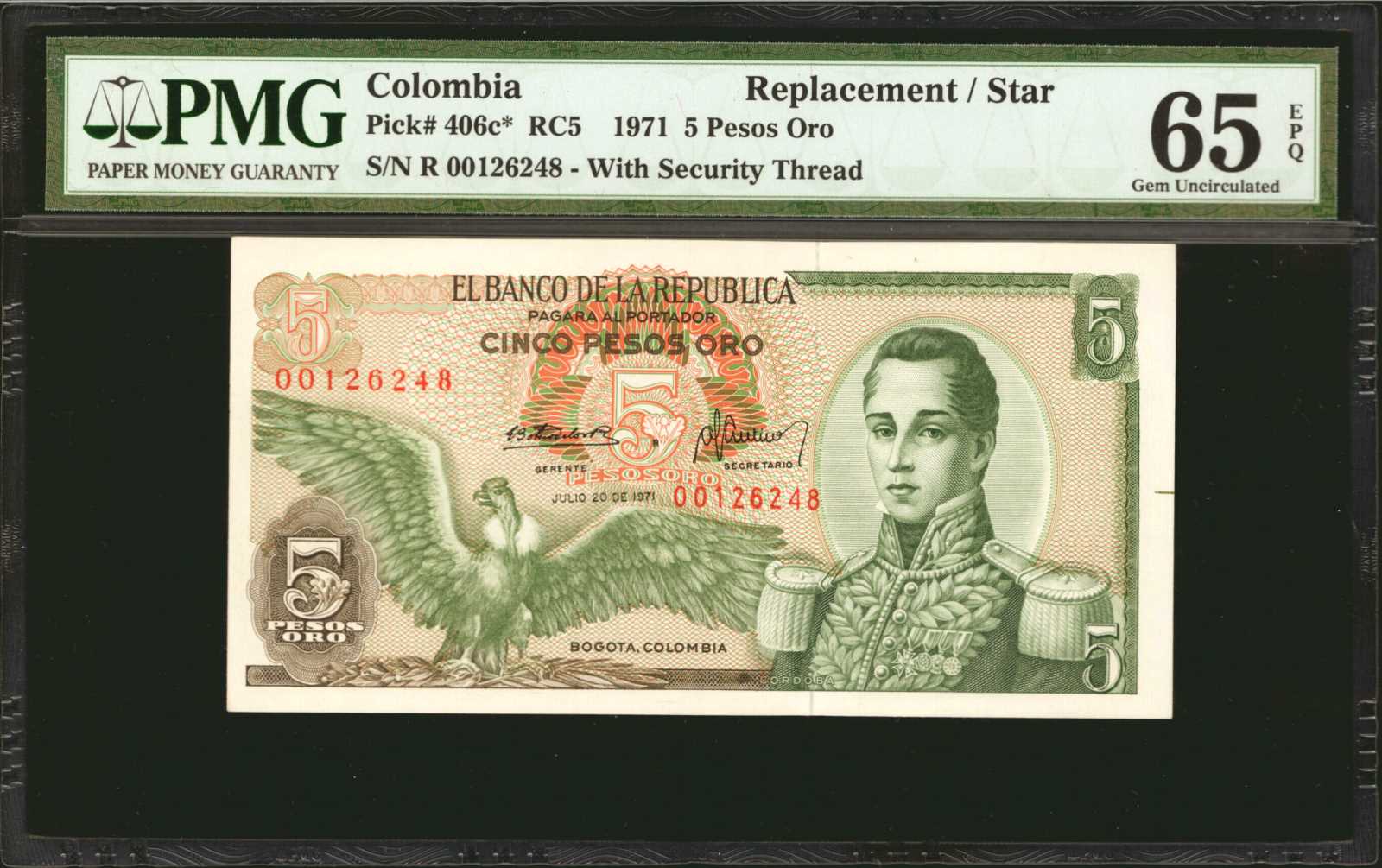 image for: Colombia  5 pesos oro(B949i)