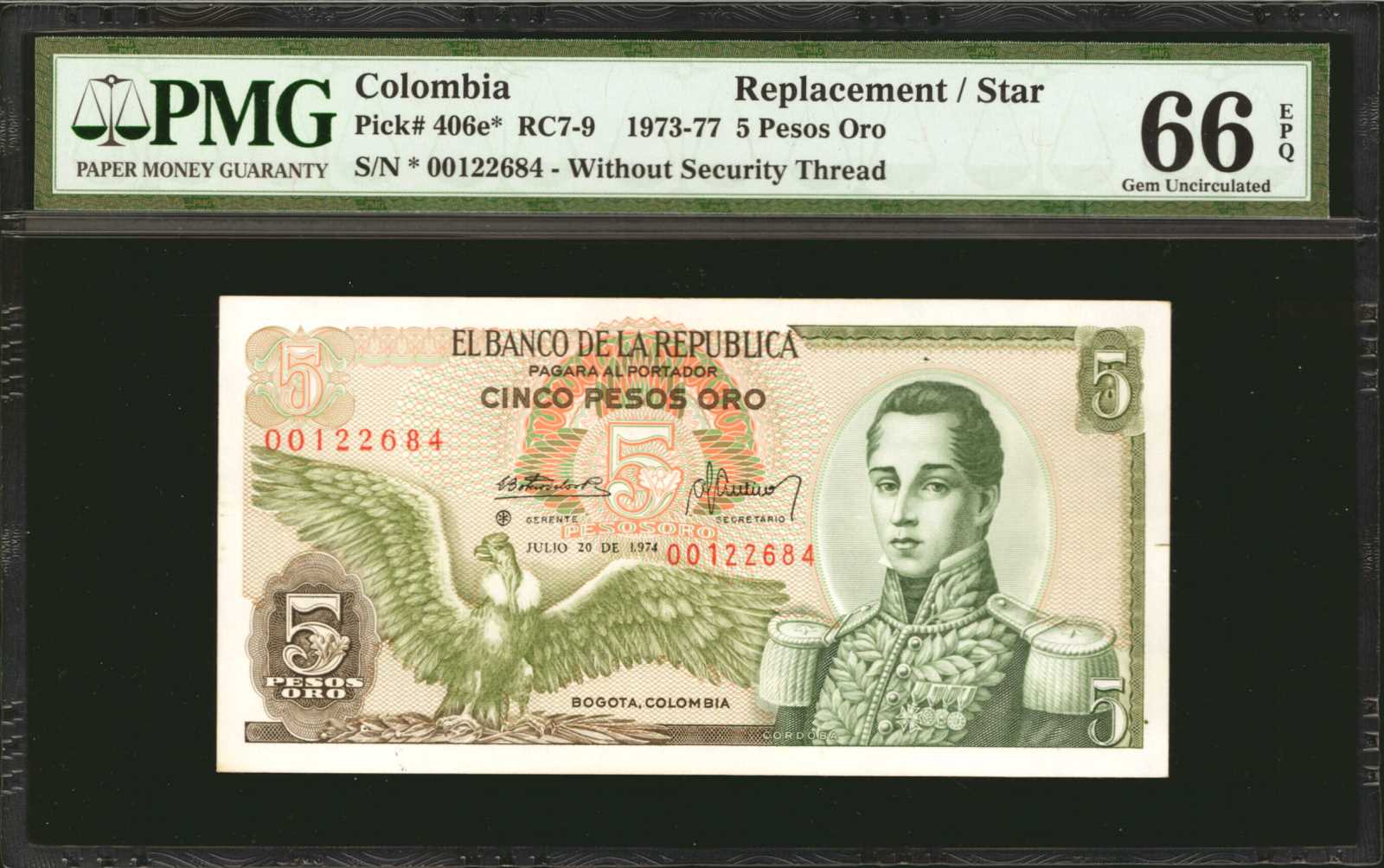 image for: Colombia  5 pesos oro(B949l)