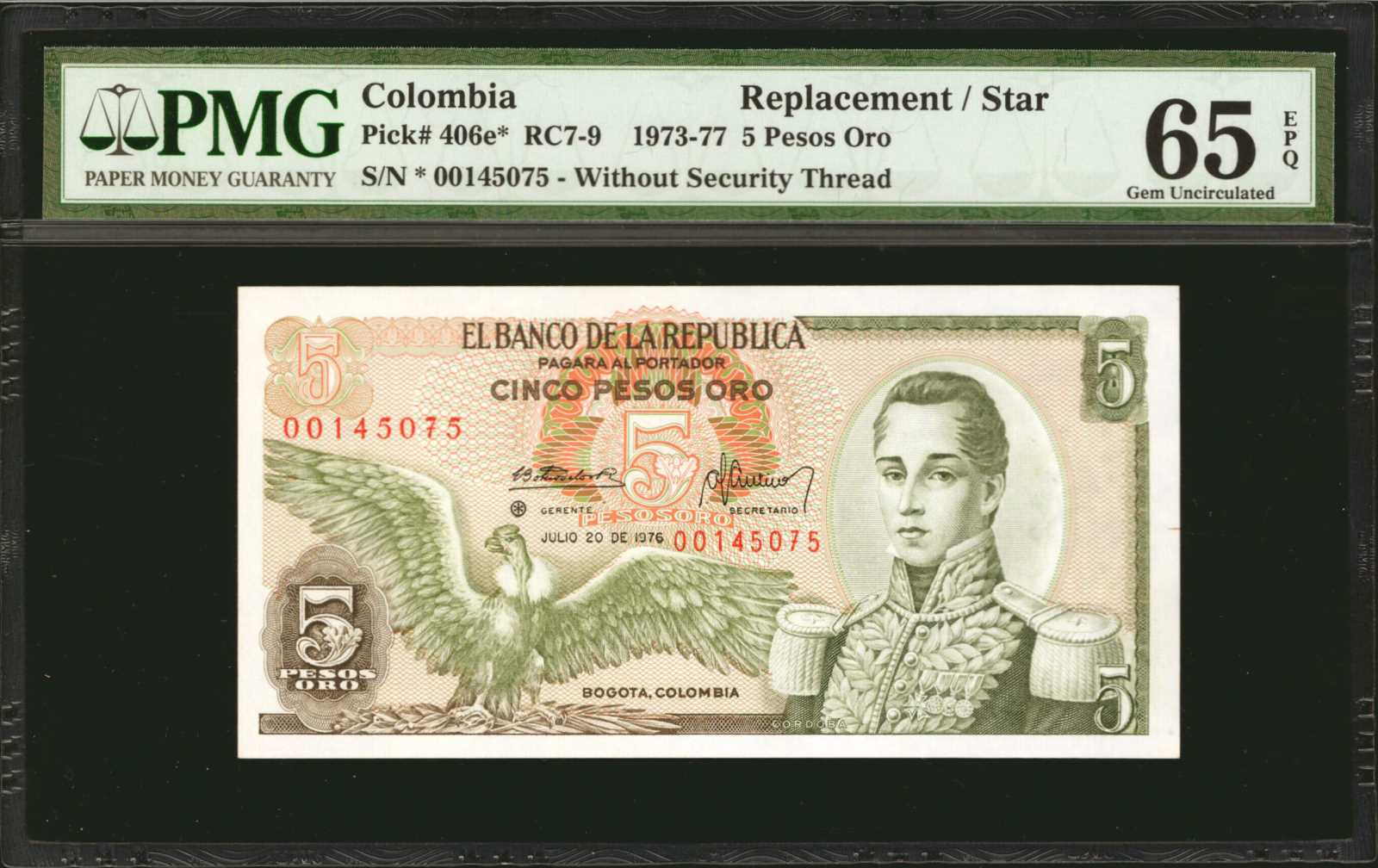 image for: Colombia  5 pesos oro(B949q)