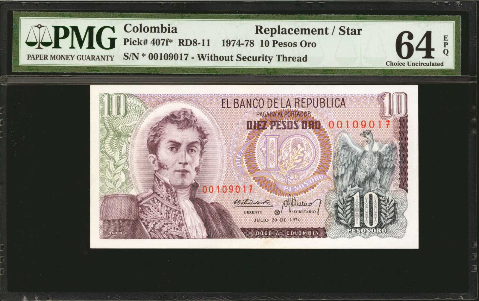 image for: Colombia  10 pesos oro(B950d)