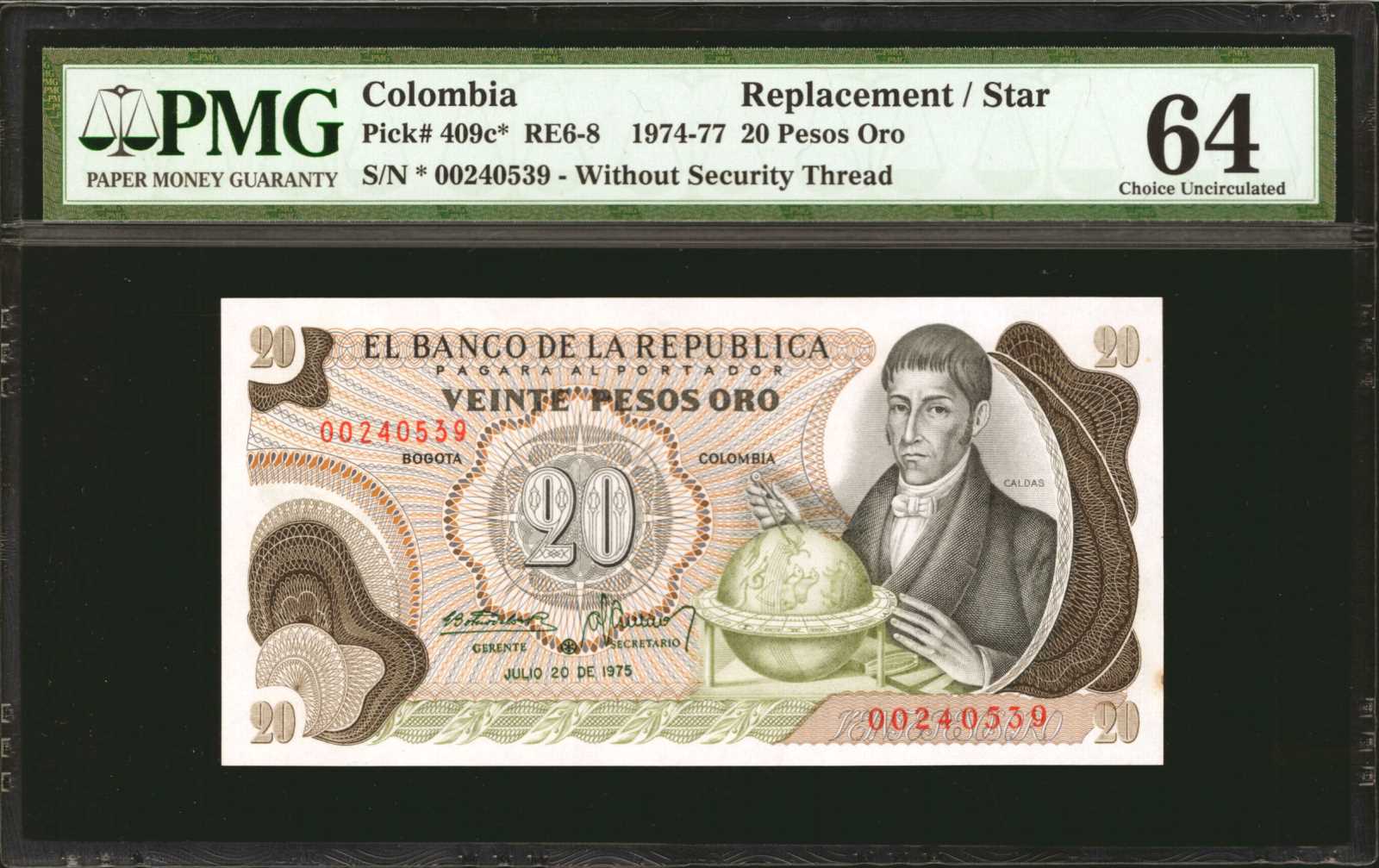 image for: Colombia  20 pesos oro(B951c)
