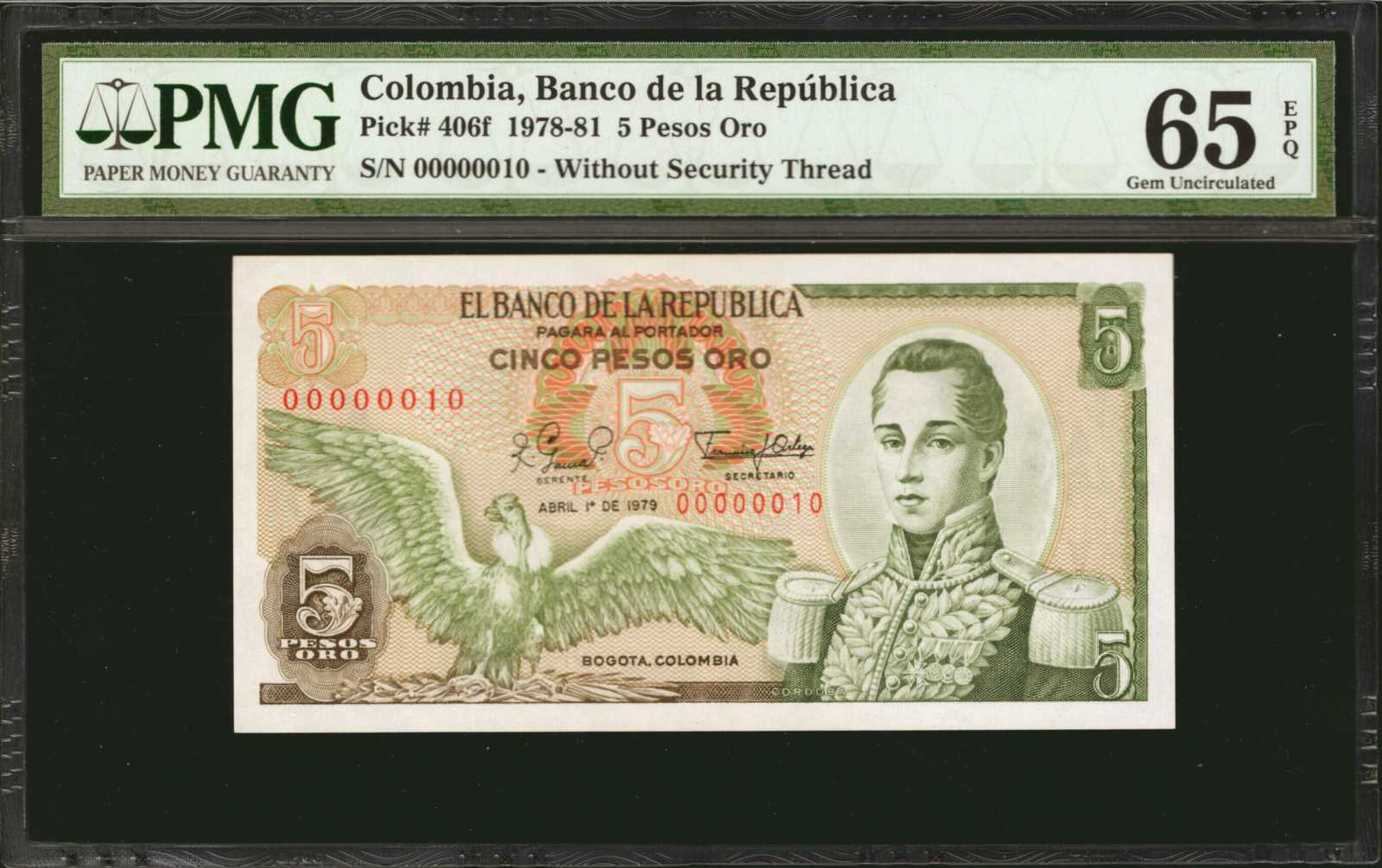 image for: Colombia  5 pesos oro(B949as)