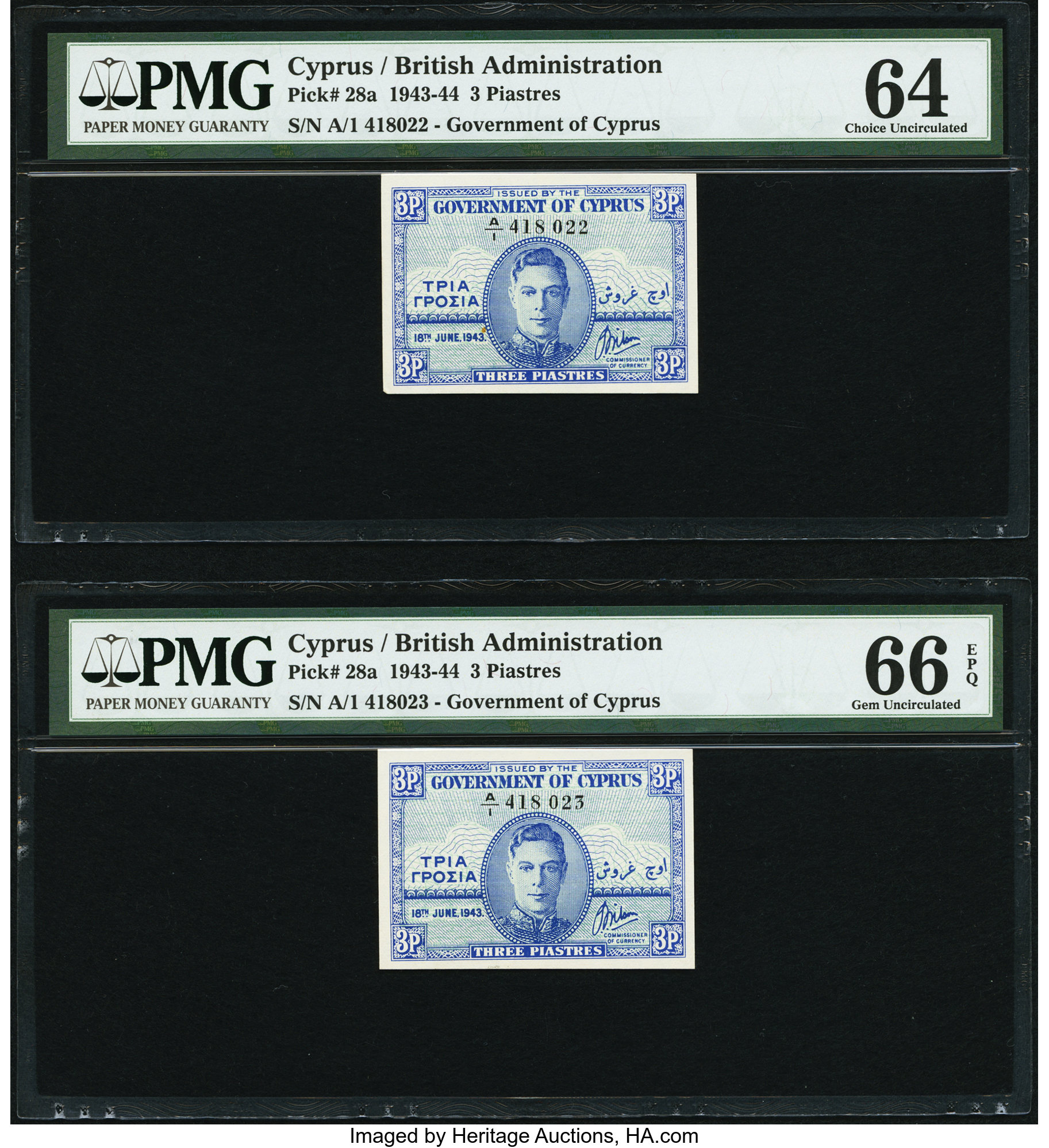 image for: Cyprus  3 piastres (B128d)