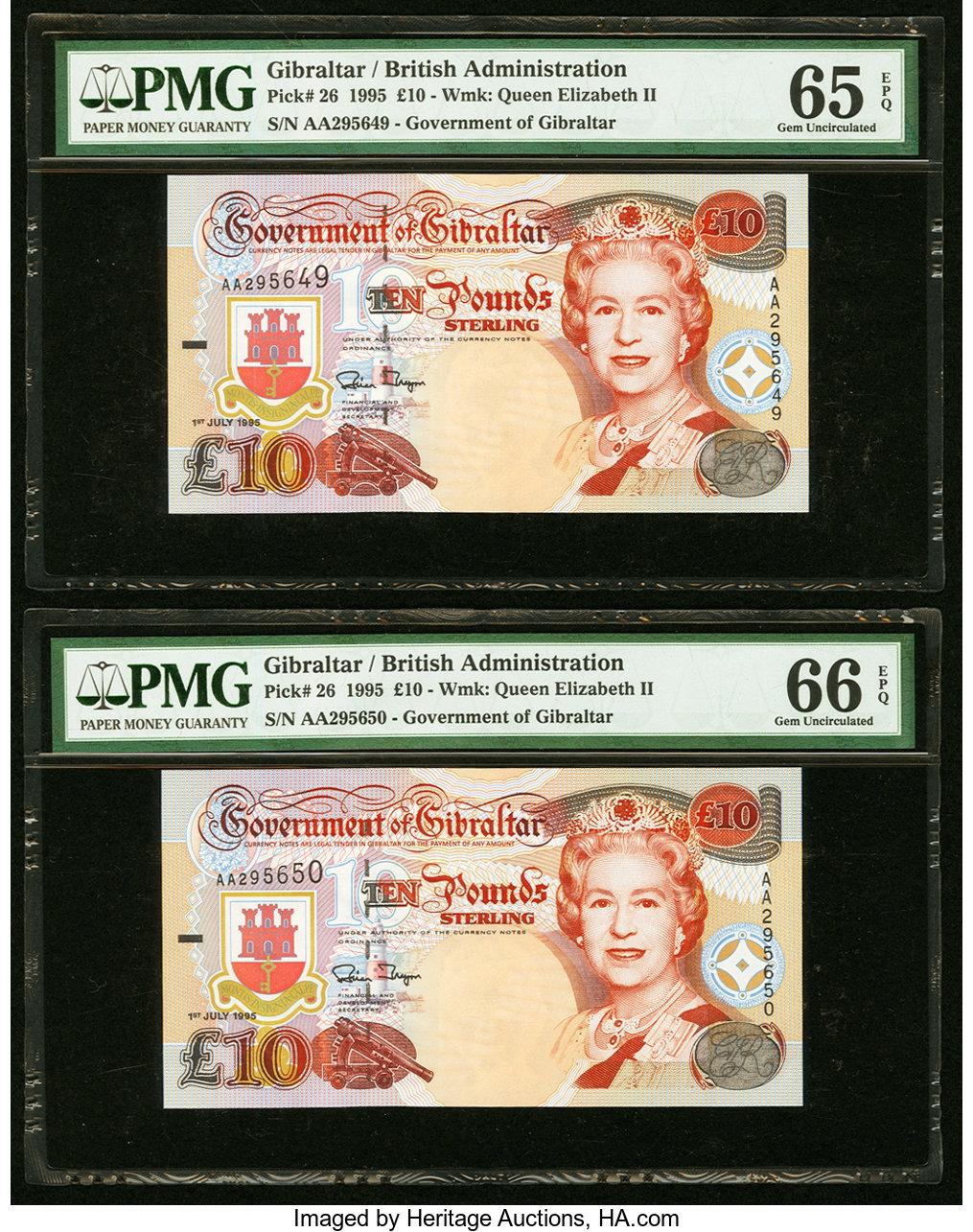 image for: Gibraltar  10 pounds (B124a)