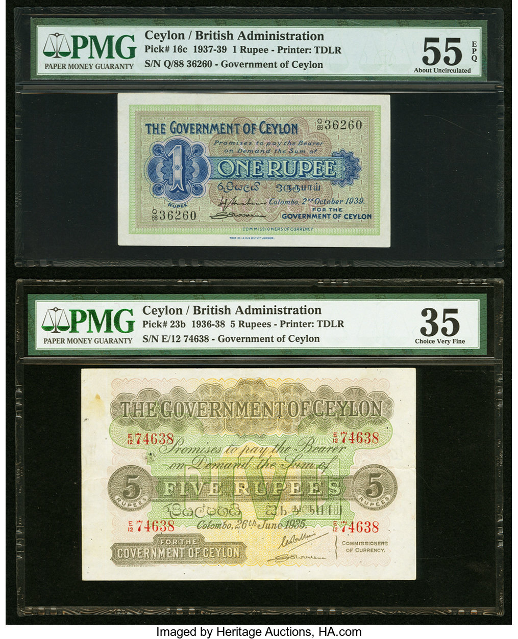 image for: Ceylon  1 rupee (B211u)