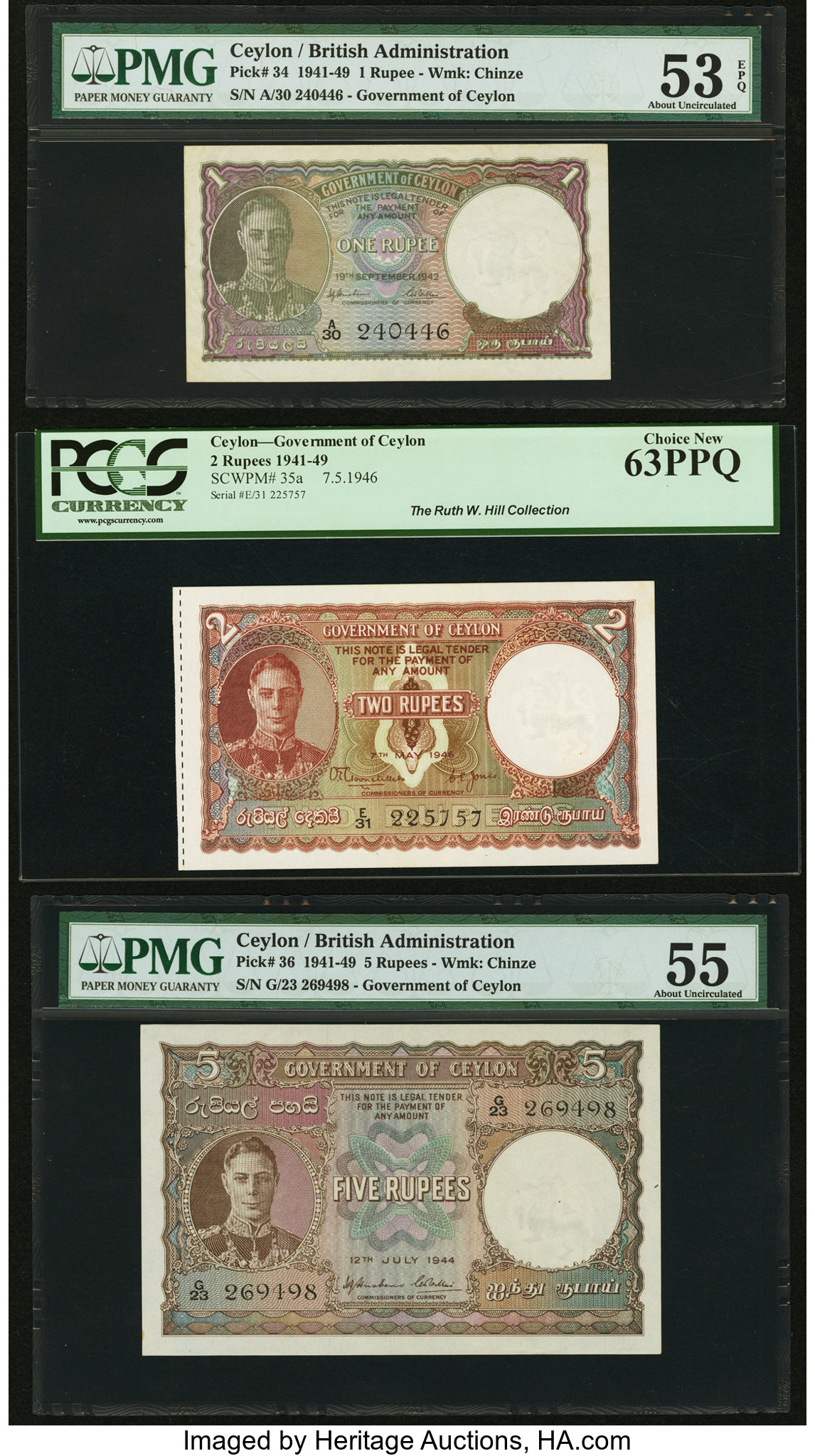 image for: Ceylon  1 rupee (B226e)