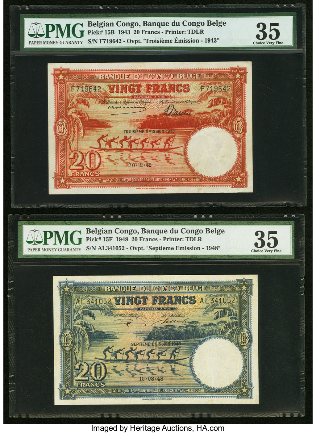 image for: Belgian Congo  20 francs(B217a)