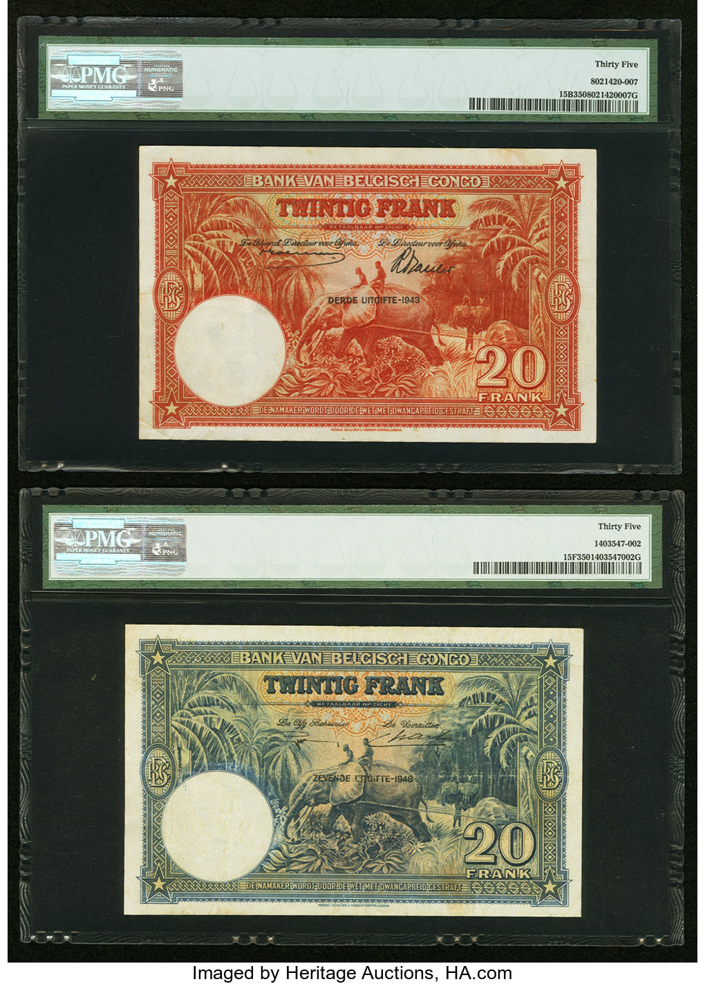 image for: Belgian Congo  20 francs(B215b)