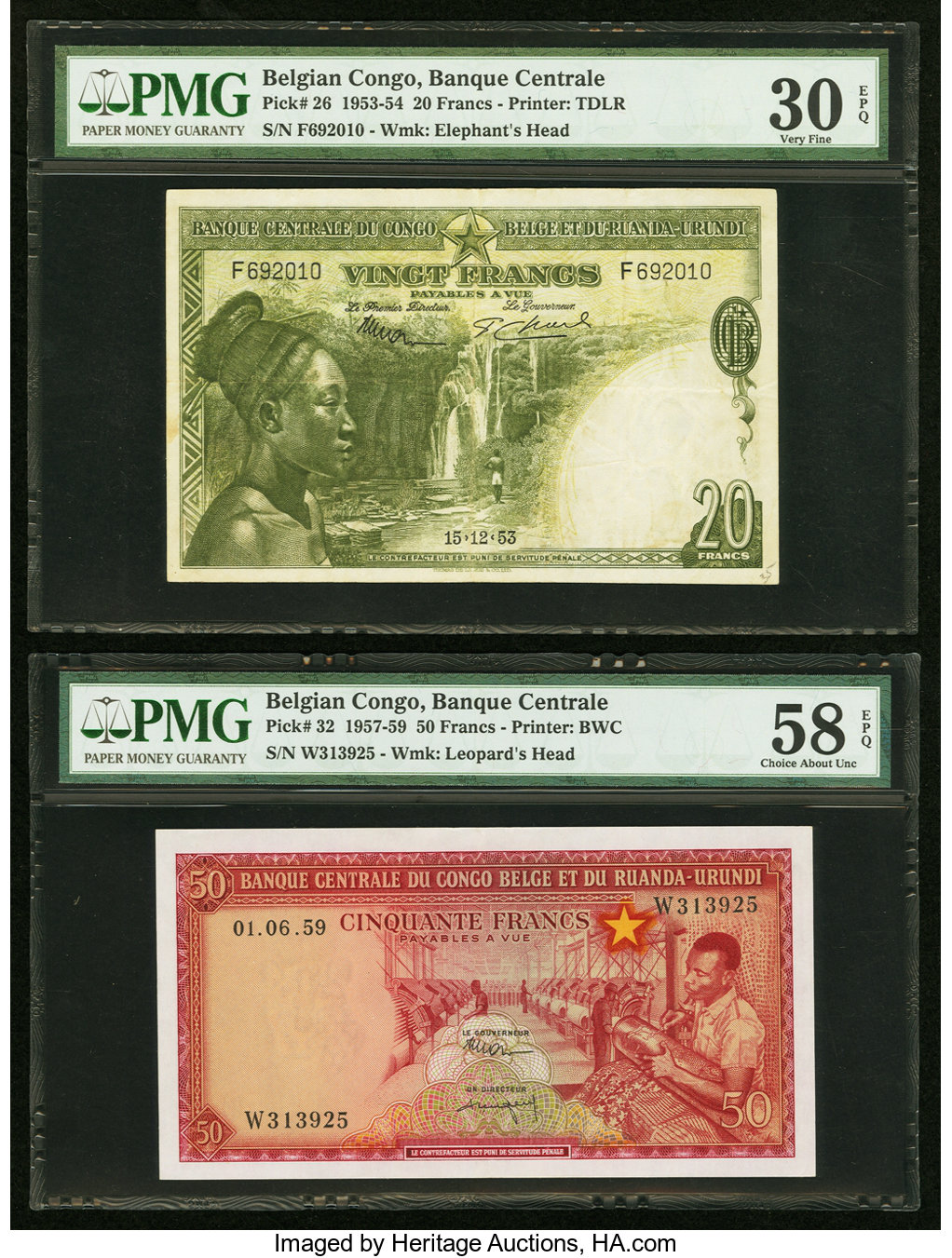 image for: Belgian Congo  20 francs(B306as1)