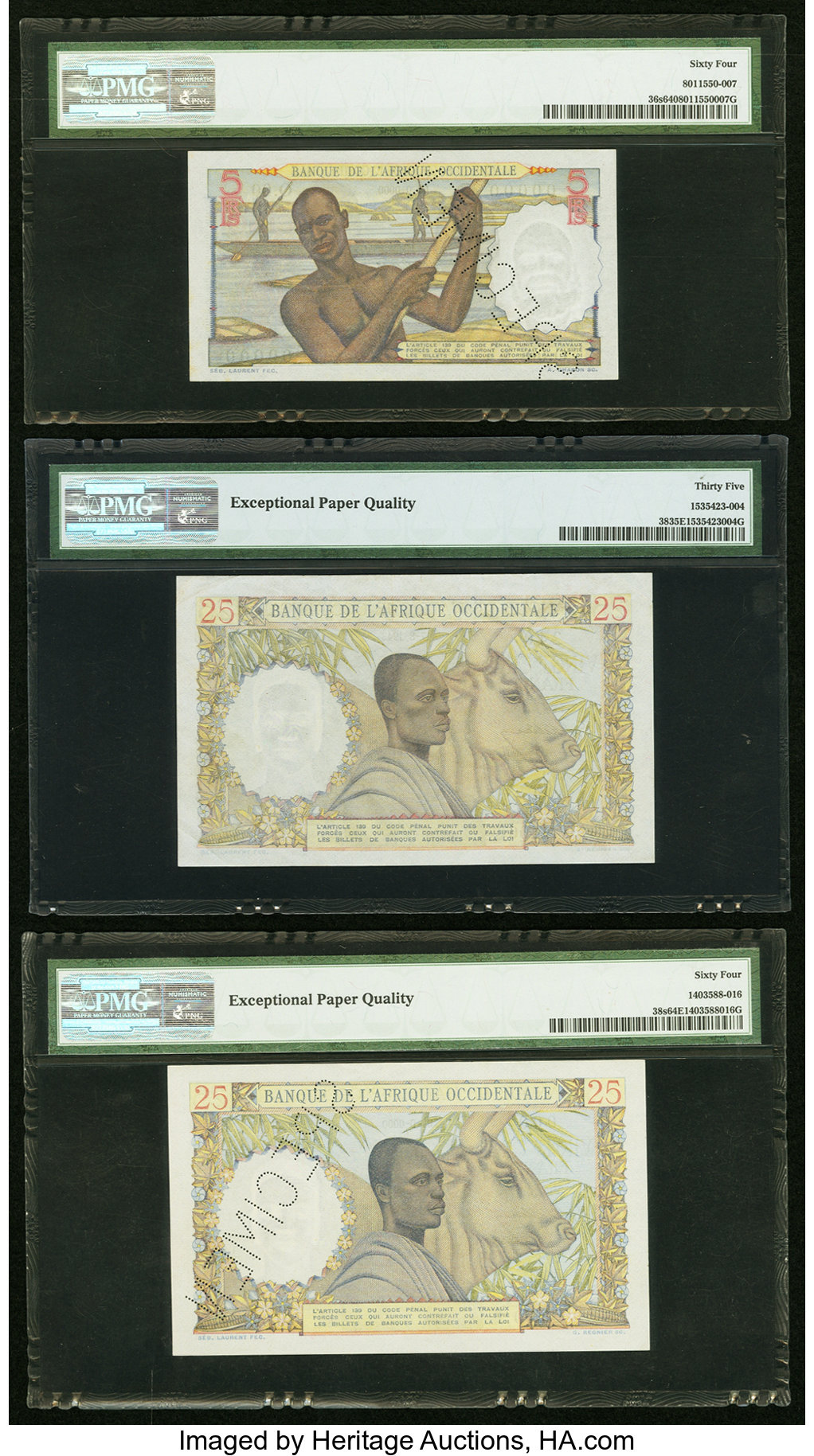 image for: French West Africa  5 francs(B120a2)