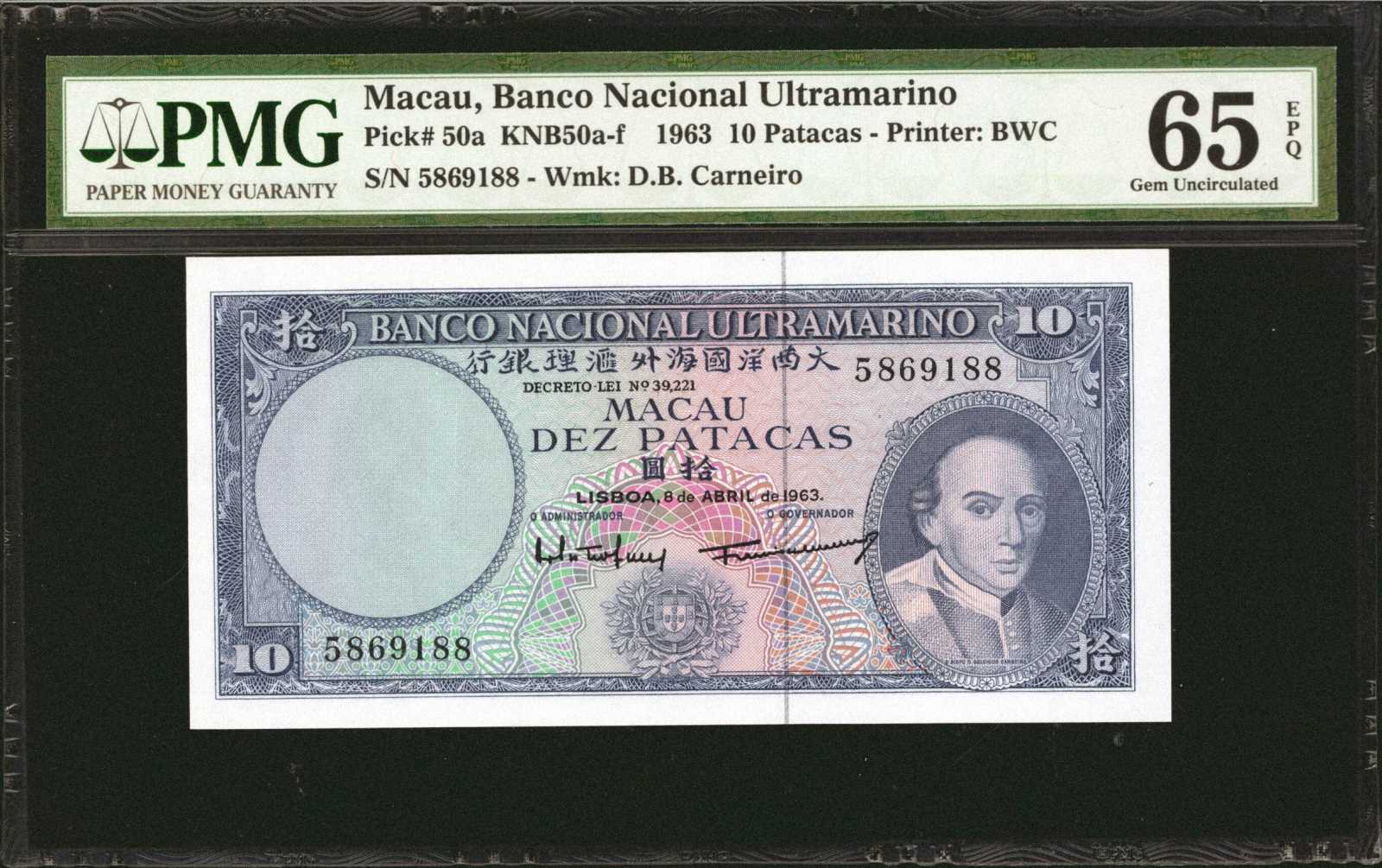 image for: Macau  10 patacas (B052a)