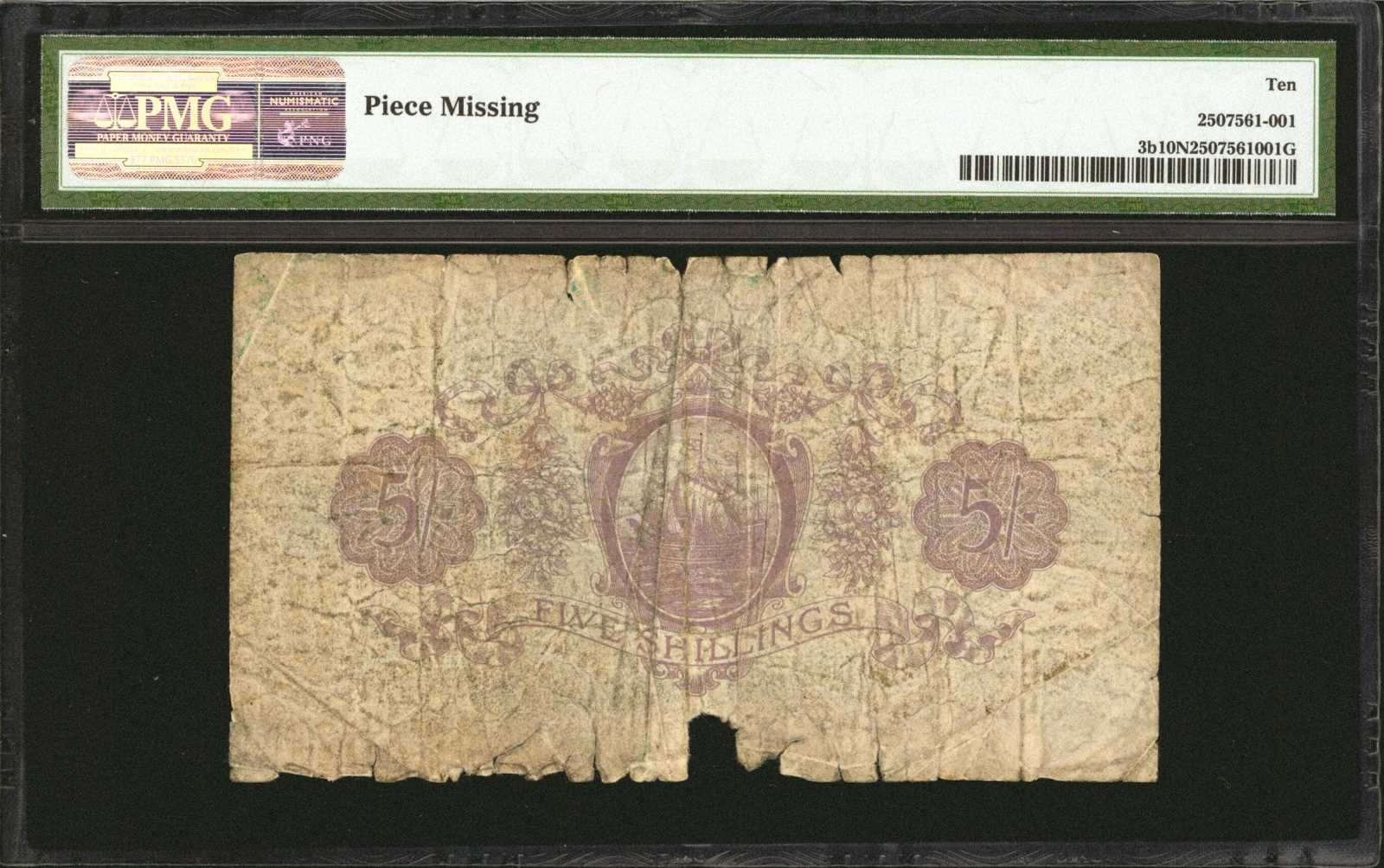 image for: Bermuda  5 shillings(B103bs)