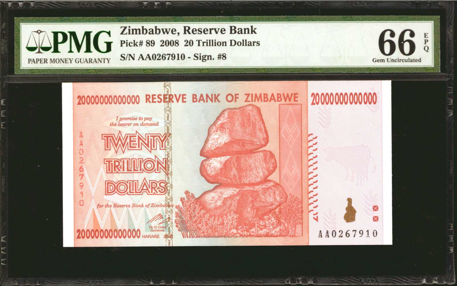 image for: Zimbabwe  20,000,000,000,000 dollars (B180a)