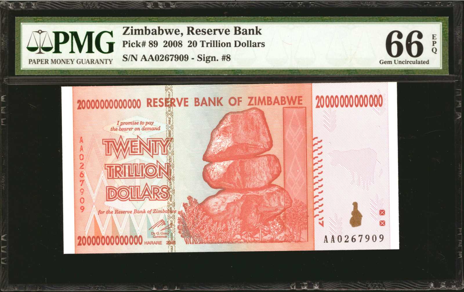image for: Zimbabwe  20,000,000,000,000 dollars (B180az)