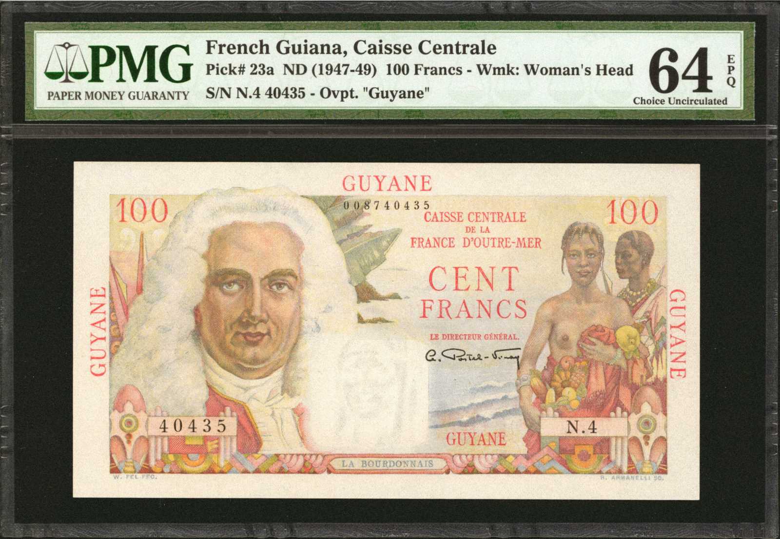 image for: French Guiana  100 francs (B407as1)