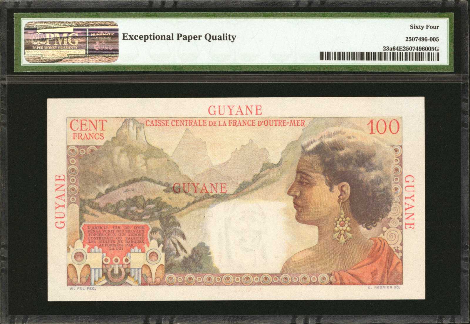 image for: French Guiana  100 francs (B407as1)